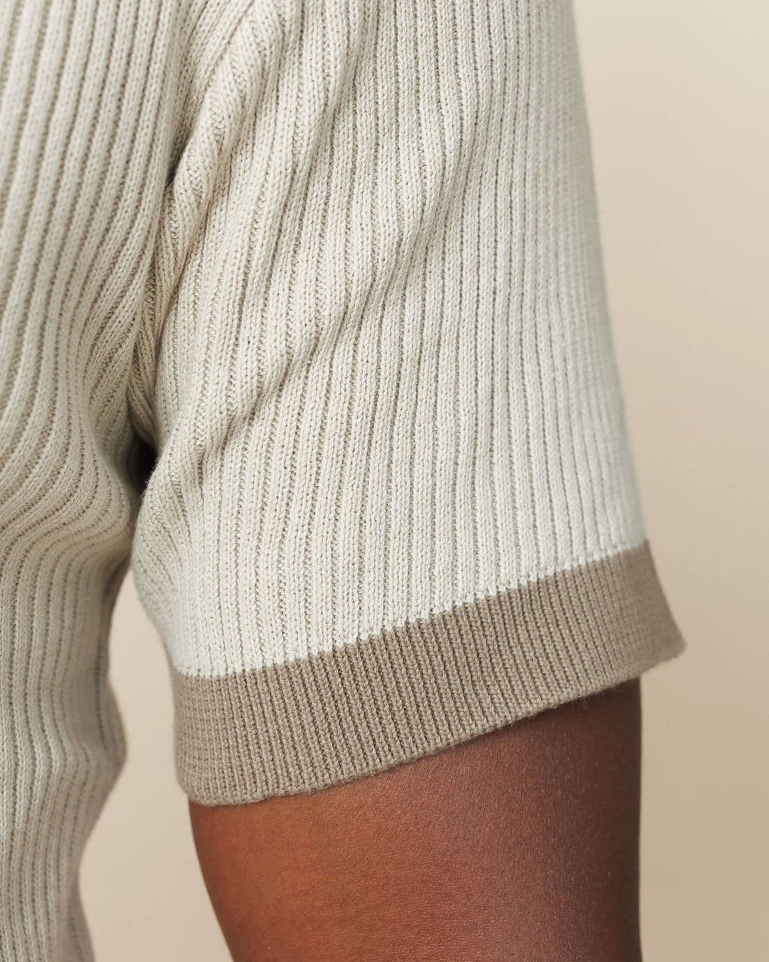 Contrast Knit Johnny Collar Polo  - LCY London