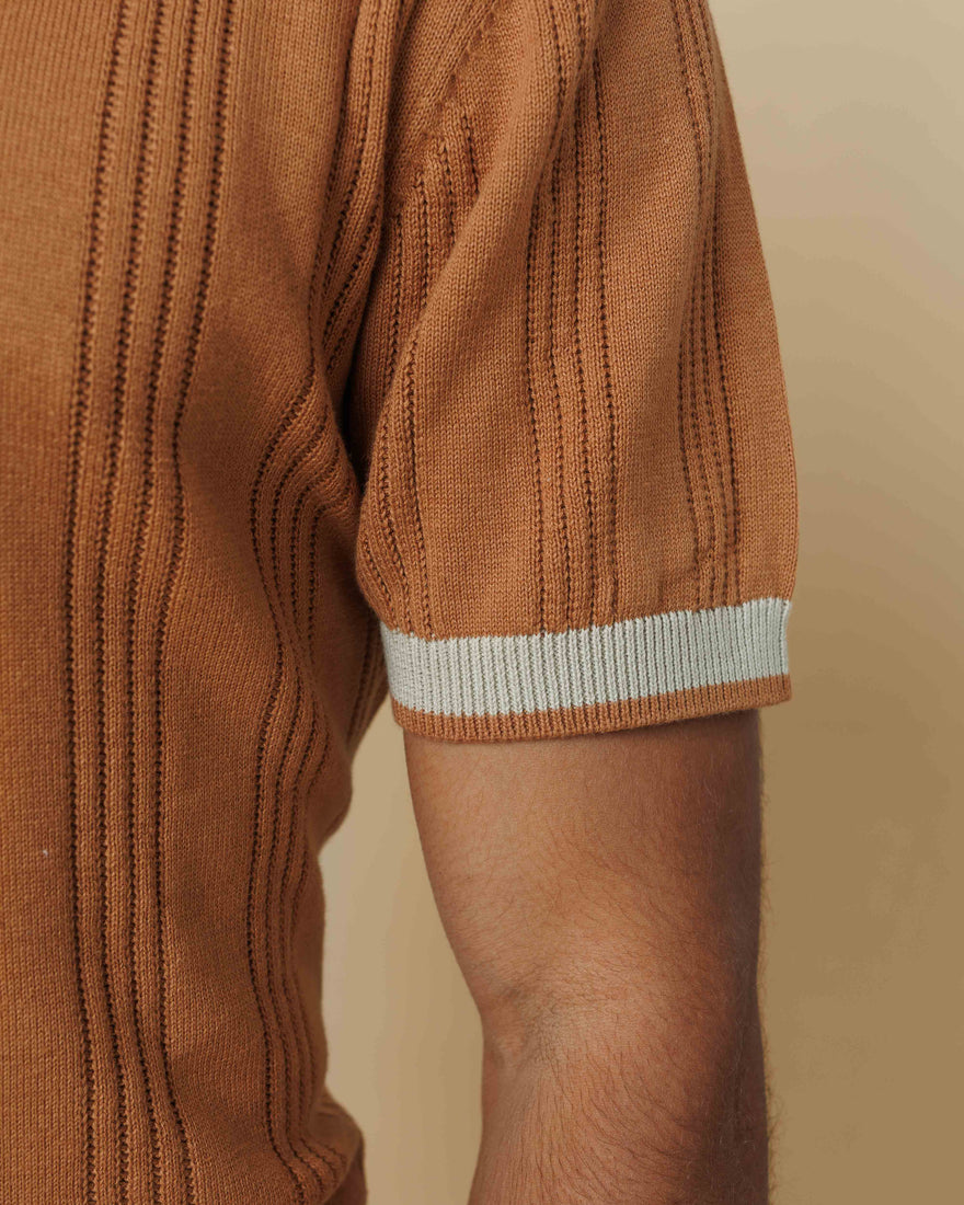 Drop Needle Flatknit Polo  - LCY London