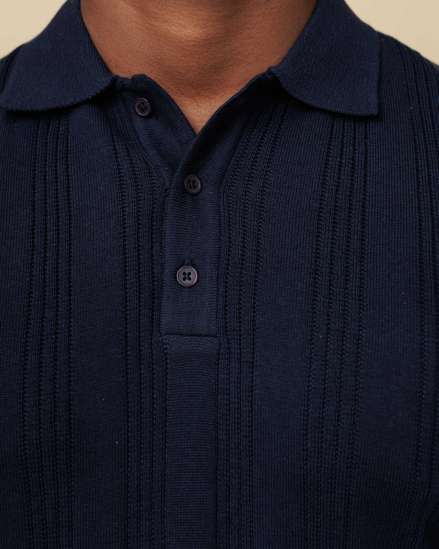 Drop Needle Flatknit Polo  - LCY London