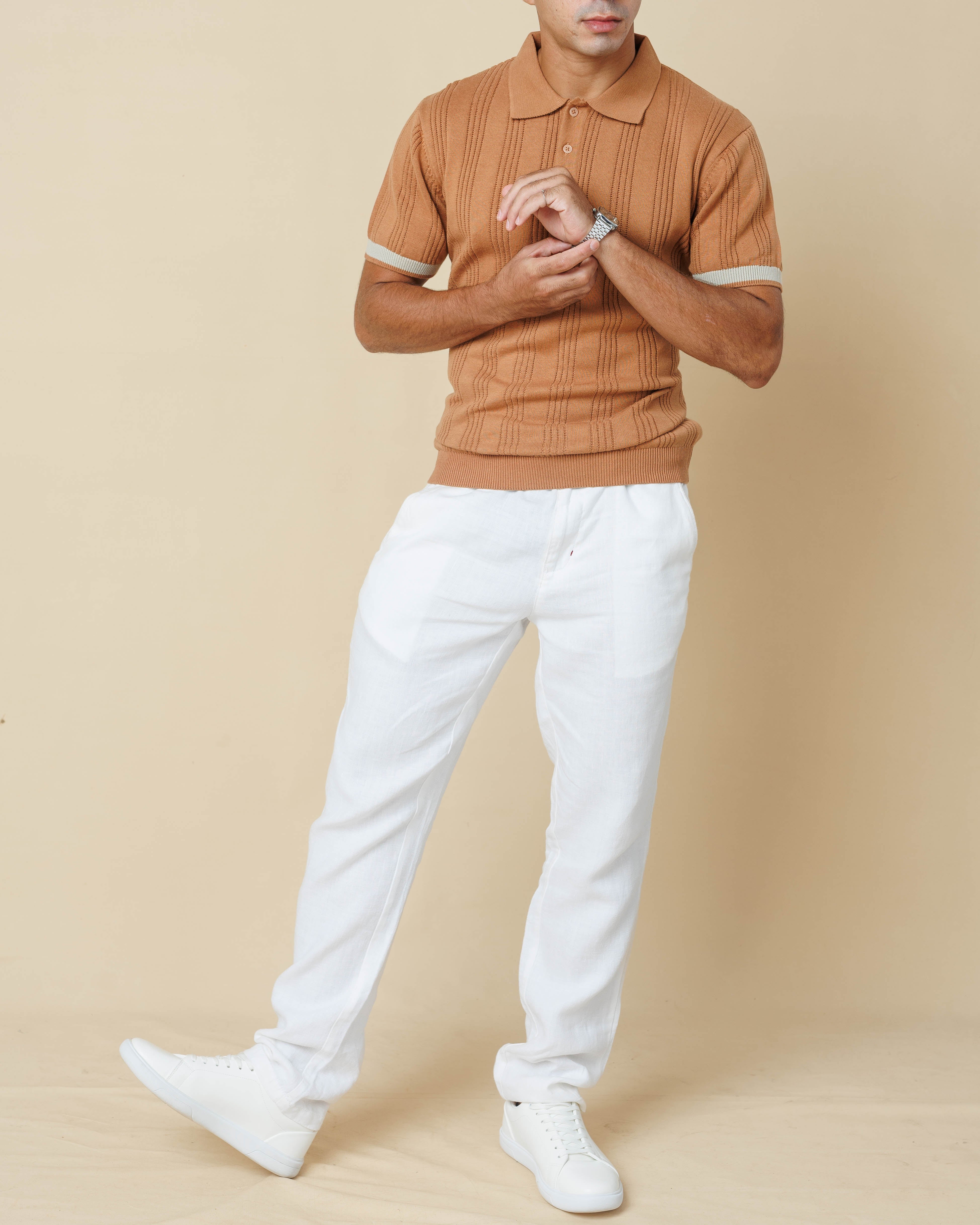Drop Needle Flat knit polo LCY LONDON