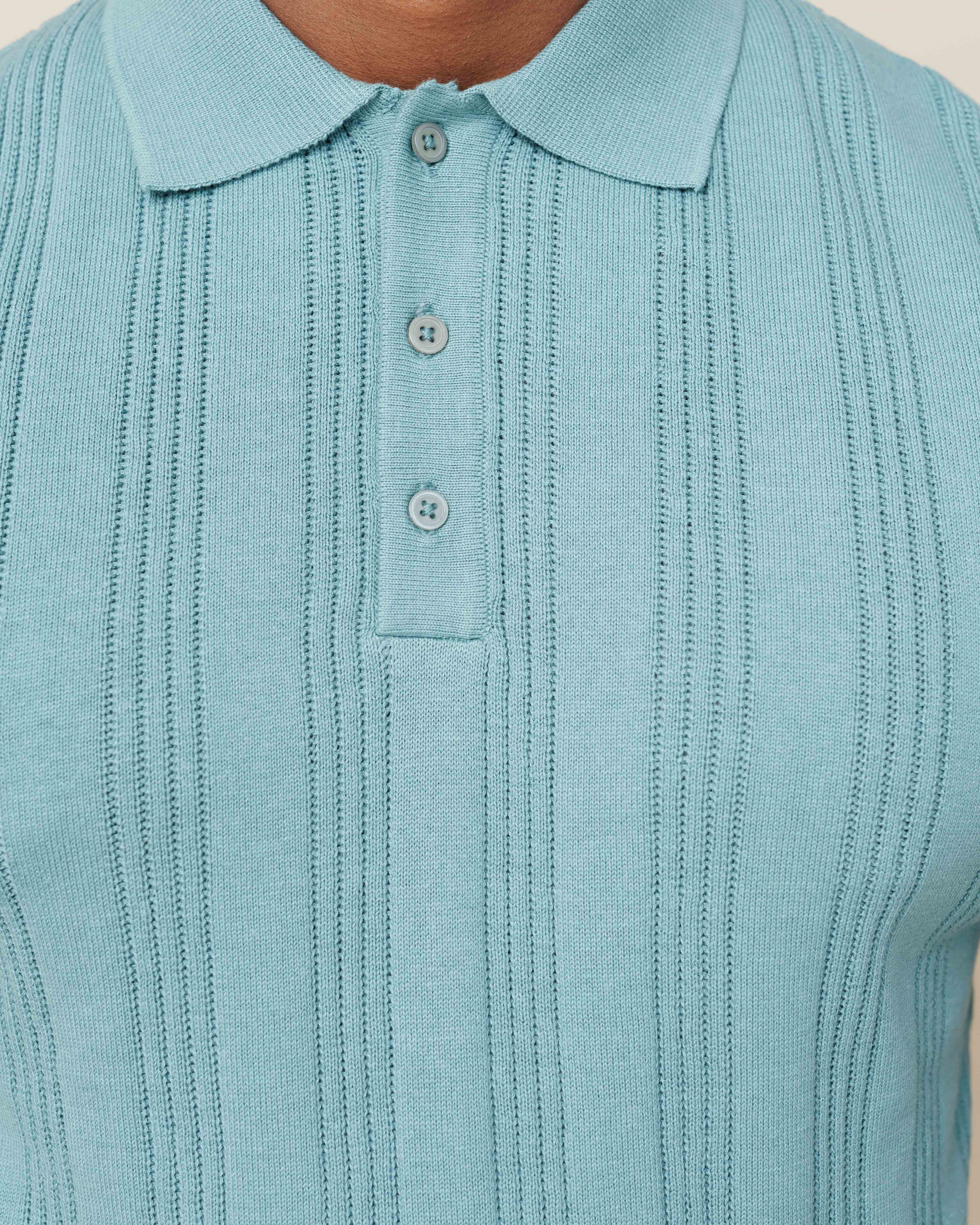 Drop Needle Flat knit polo LCY LONDON