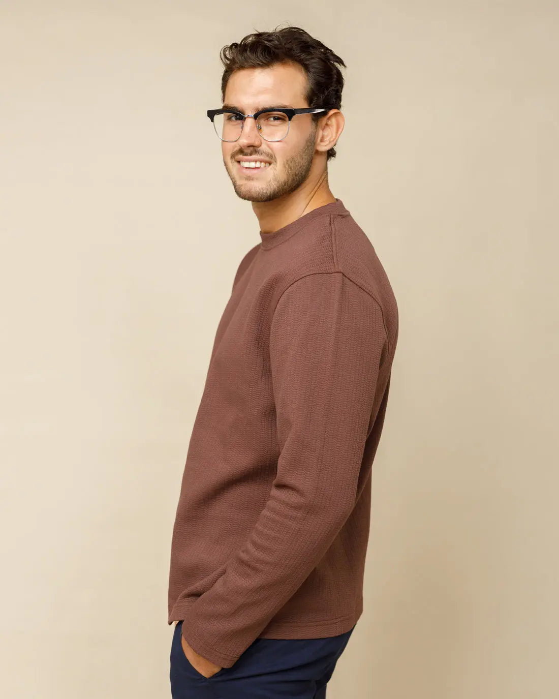 Textured Crewneck Jumper - LCY London