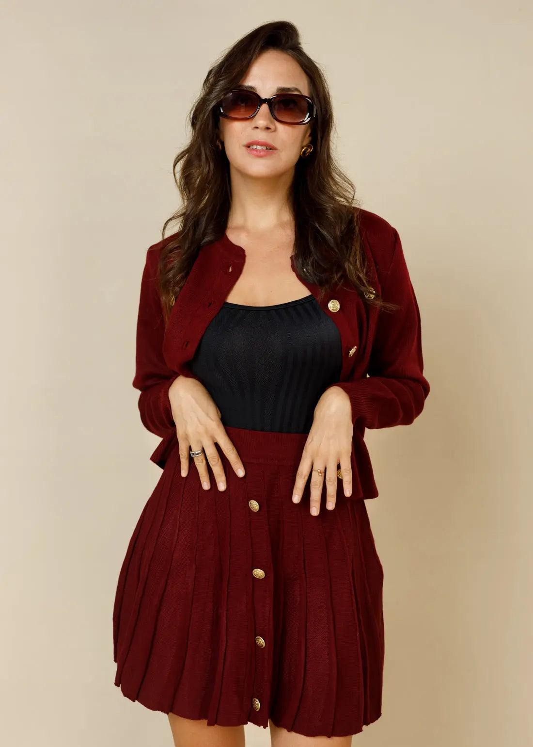 The Windsor Knit Blouse & Mini Skirt - LCY London