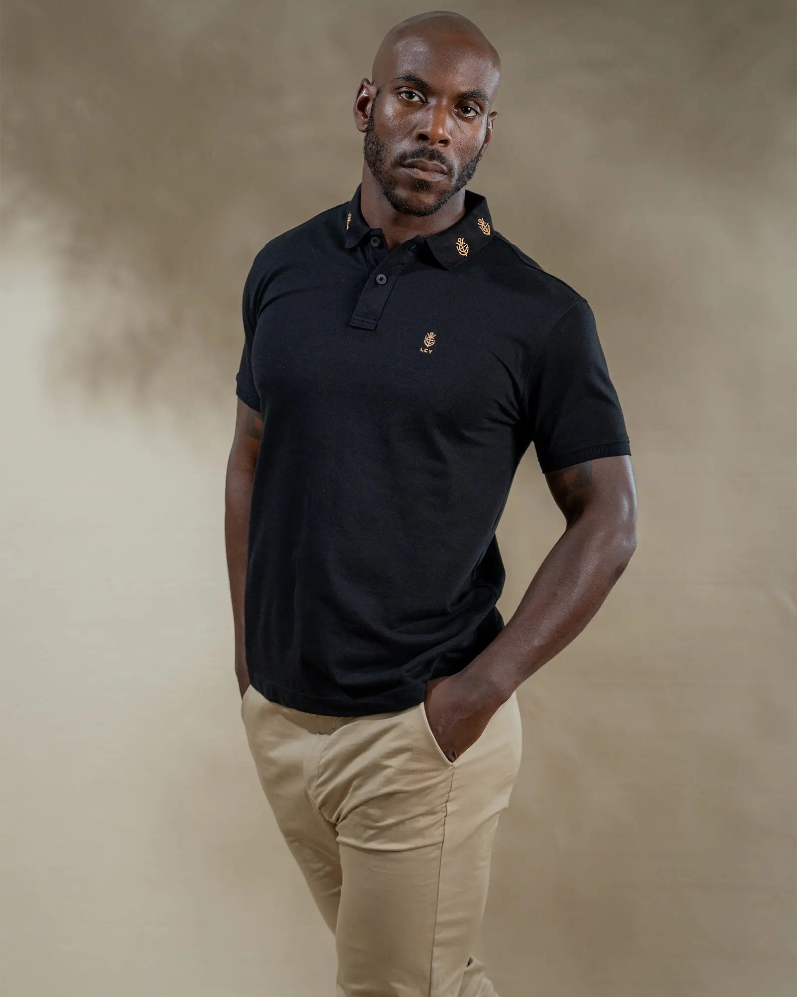 Embroidered Collar Luxury Polo Shirt