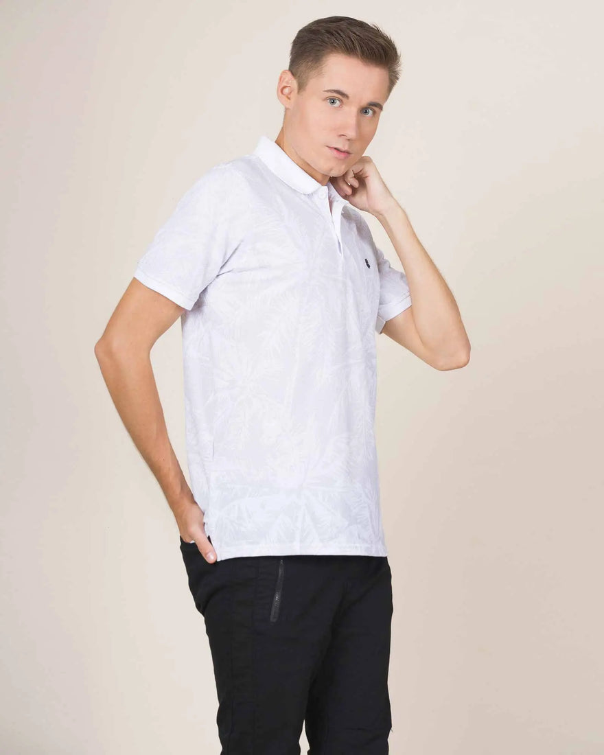 LCY London | Art of Summer - Printed Pique Men's Short Sleeved Polo Shirt LCY London