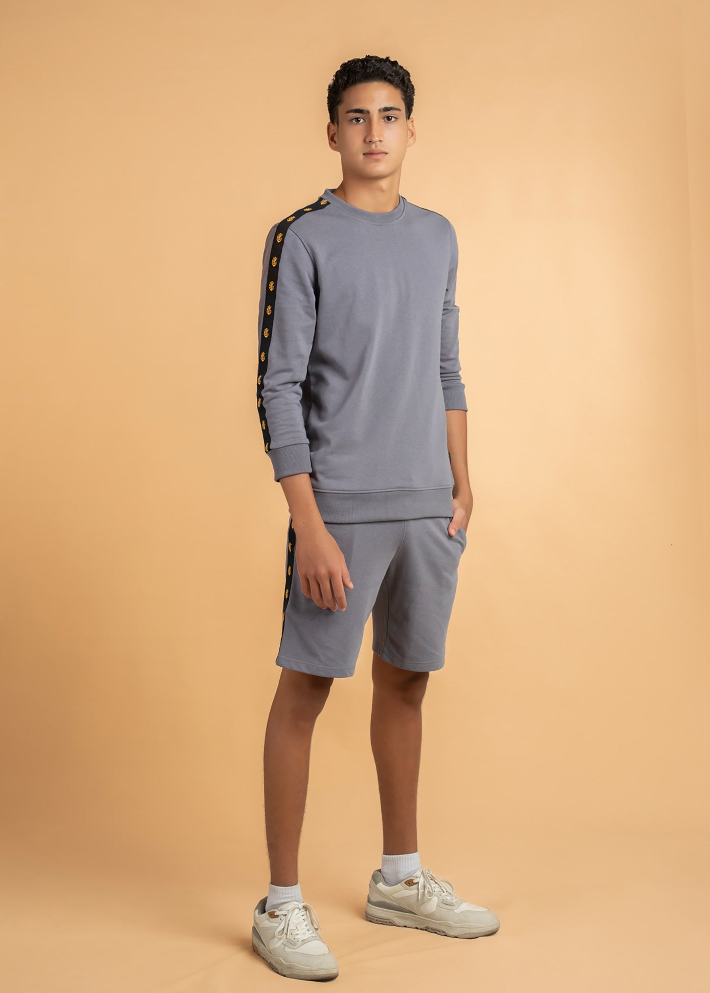Pure Cotton Striped Knit Polo Shirt