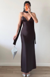 Aurelle Night Satin Dress  - LCY London