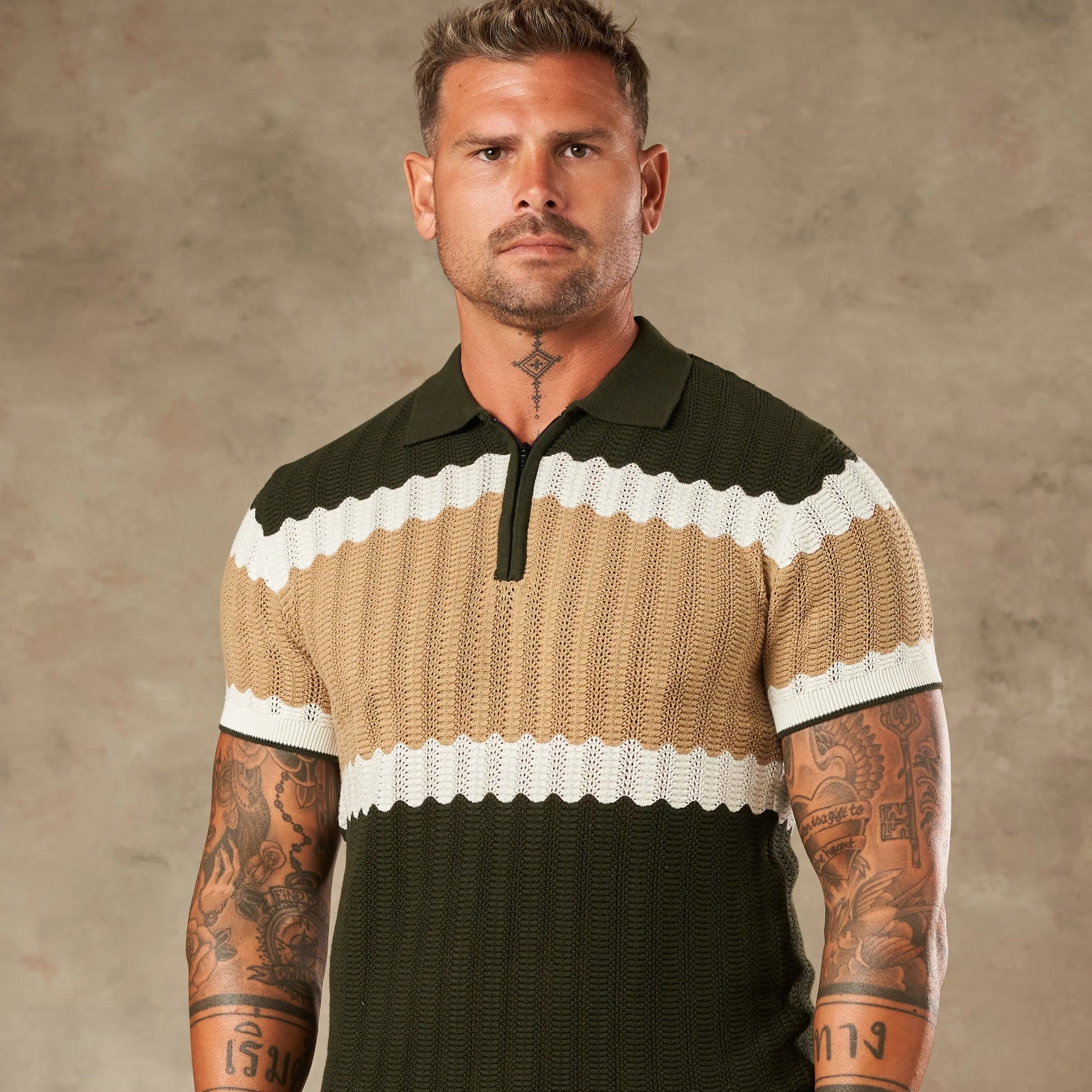 Capri Wave Textured Zipper Polo