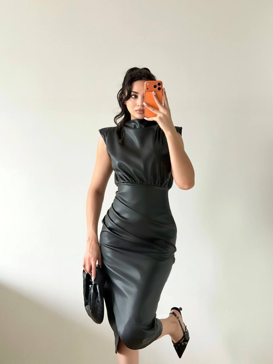 Contour Ruche Midi Dress  - LCY London