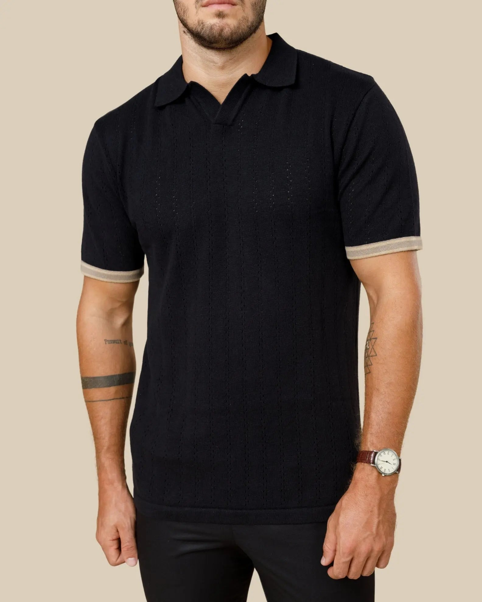 Cotton Knitted Polo Shirt LCY LONDON