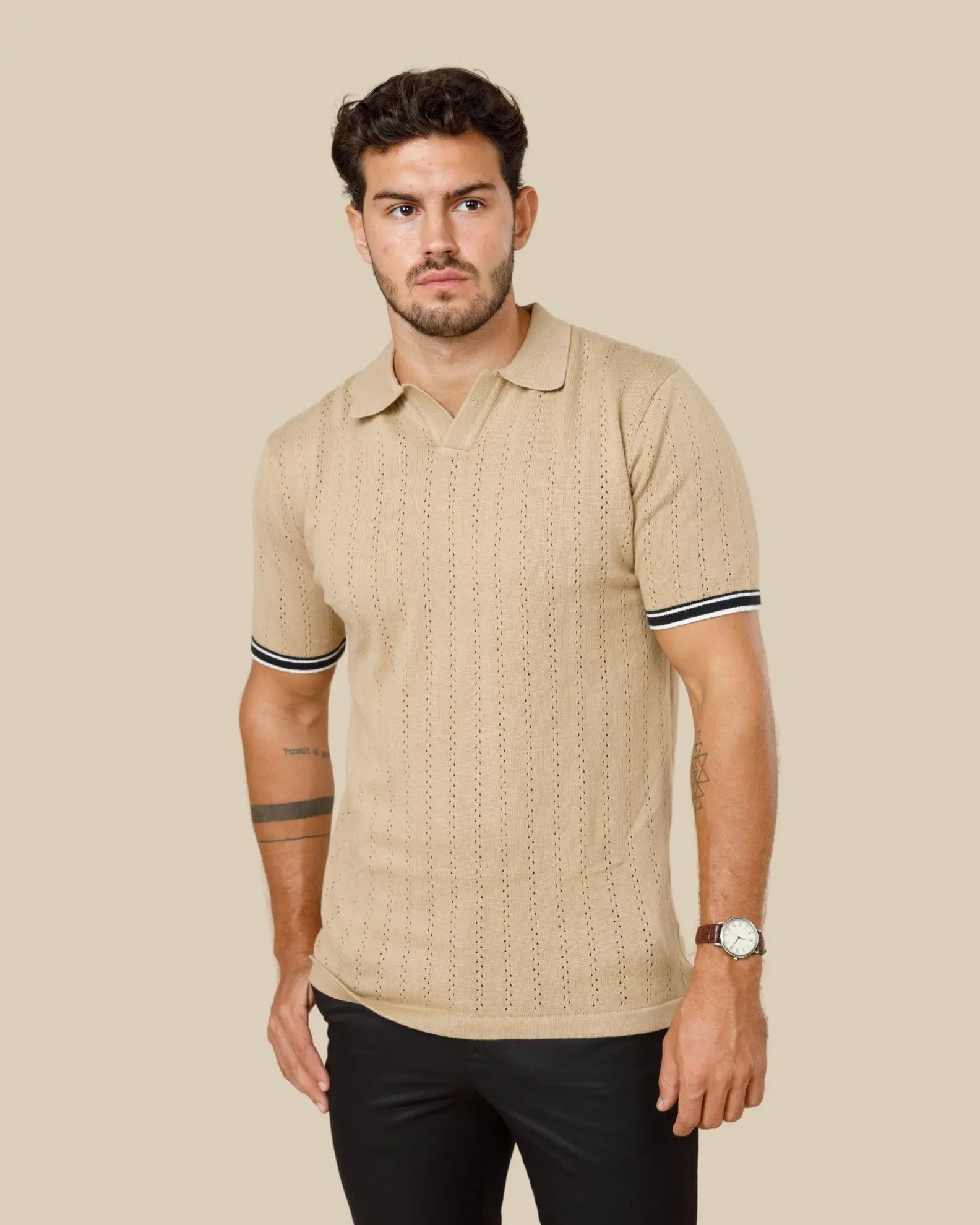 Cotton Knitted Polo Shirt LCY LONDON