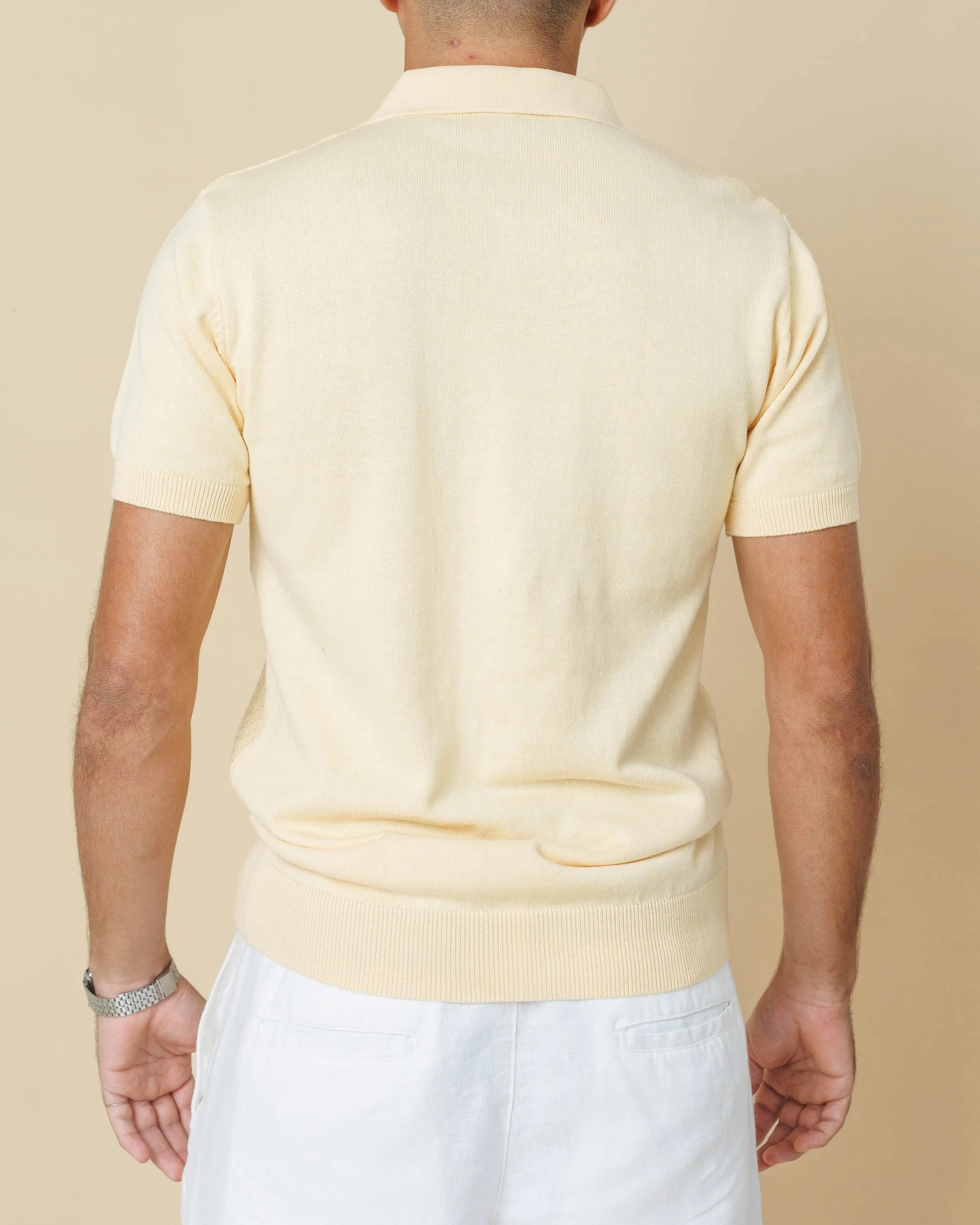 Diamond Weave Heritage Polo – Buttoned Edition  - LCY London