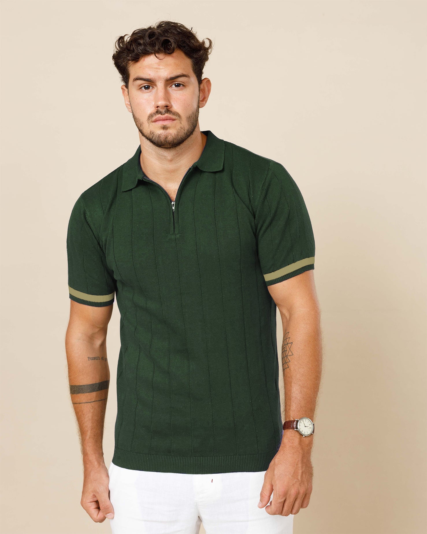 Legacy Wide Rib Knitted Polo LCY LONDON