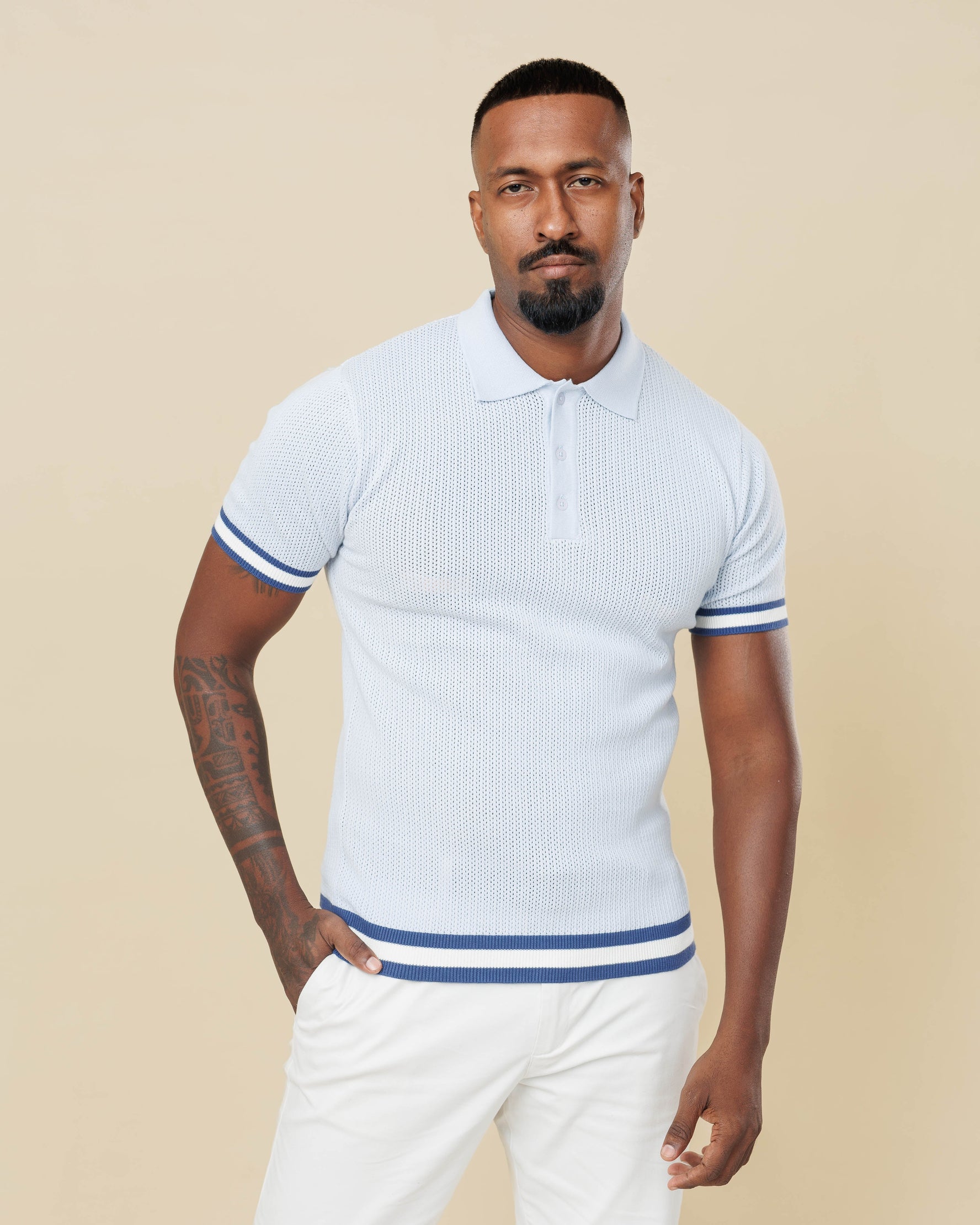 Zig Zag Jacquard Cotton polo LCY LONDON