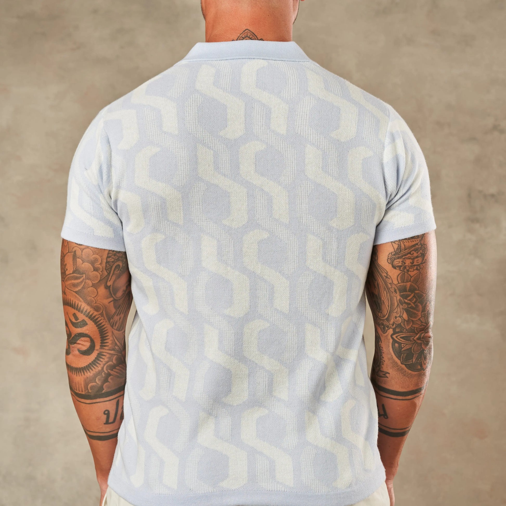 Interlocking Tile Pattern Polo  - LCY London