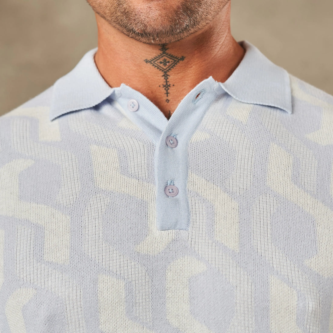 Interlocking Tile Pattern Polo  - LCY London