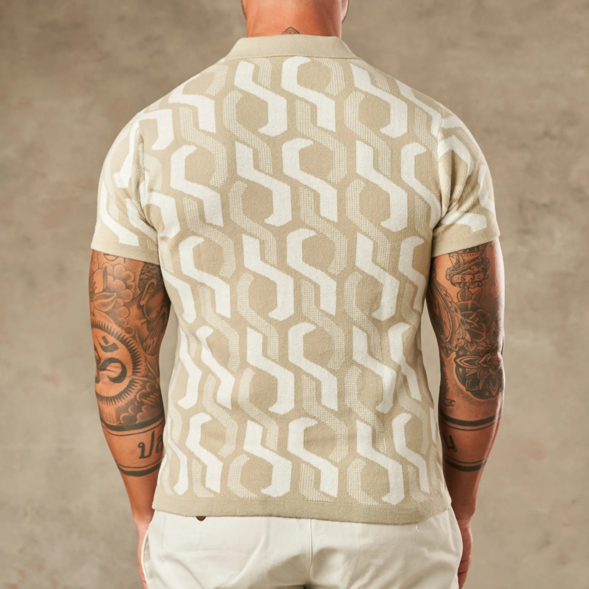 Interlocking Tile Pattern Polo  - LCY London