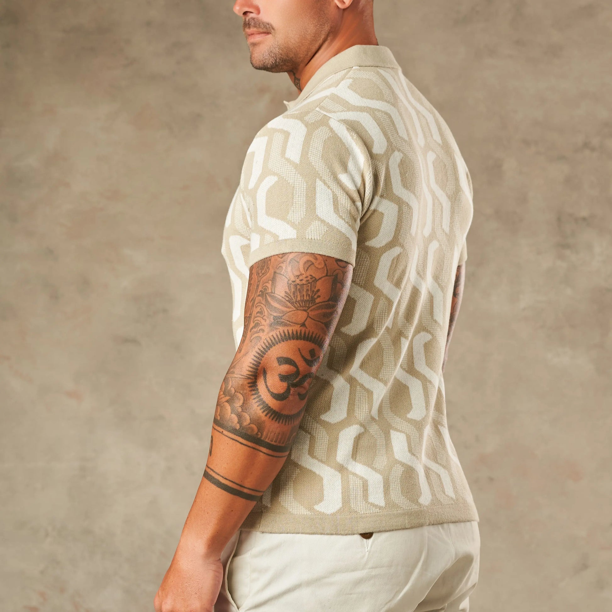 Interlocking Tile Pattern Polo  - LCY London