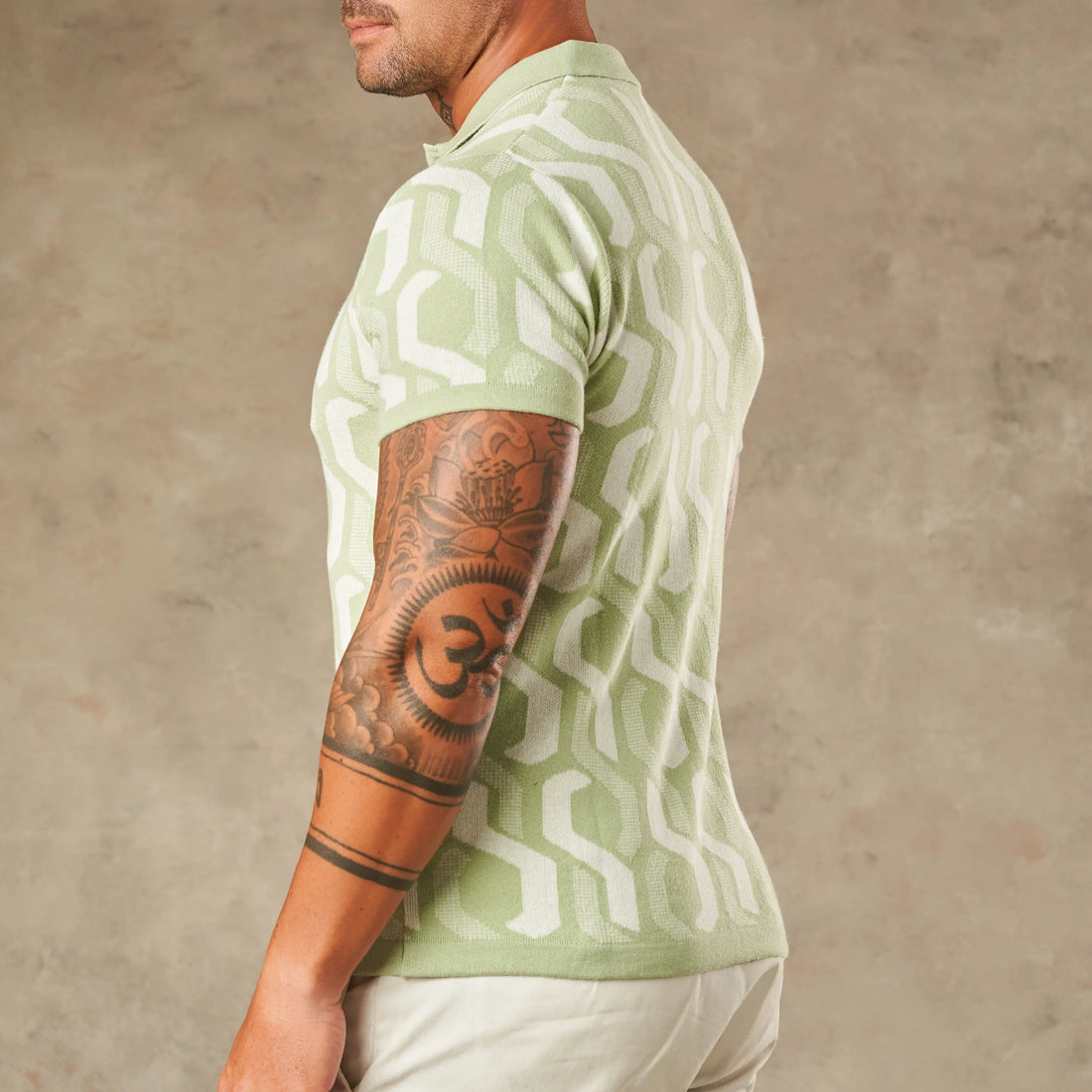 Interlocking Tile Pattern Polo  - LCY London