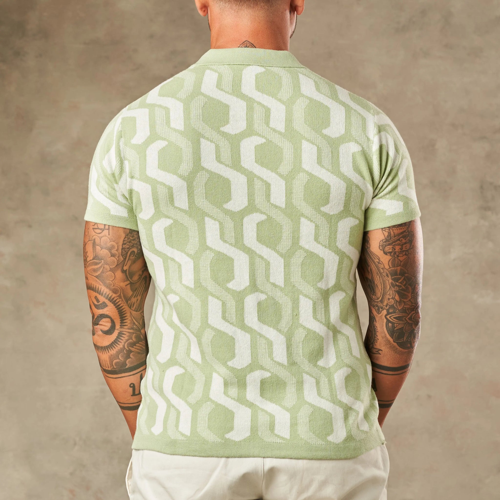 Interlocking Tile Pattern Polo  - LCY London