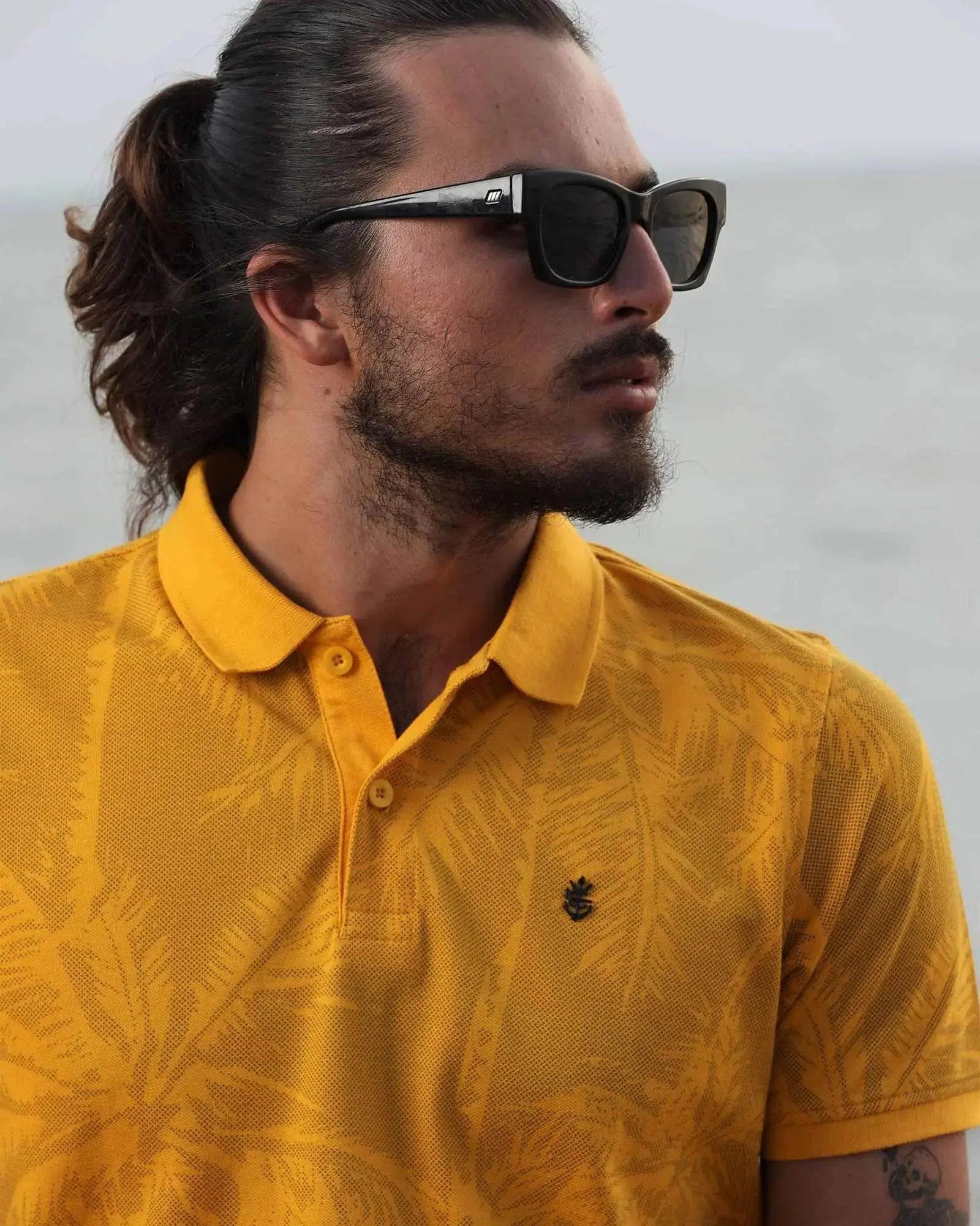 LCY London | Art of Summer - Printed Pique Men&#39;s Short Sleeved Polo Shirt LCY London