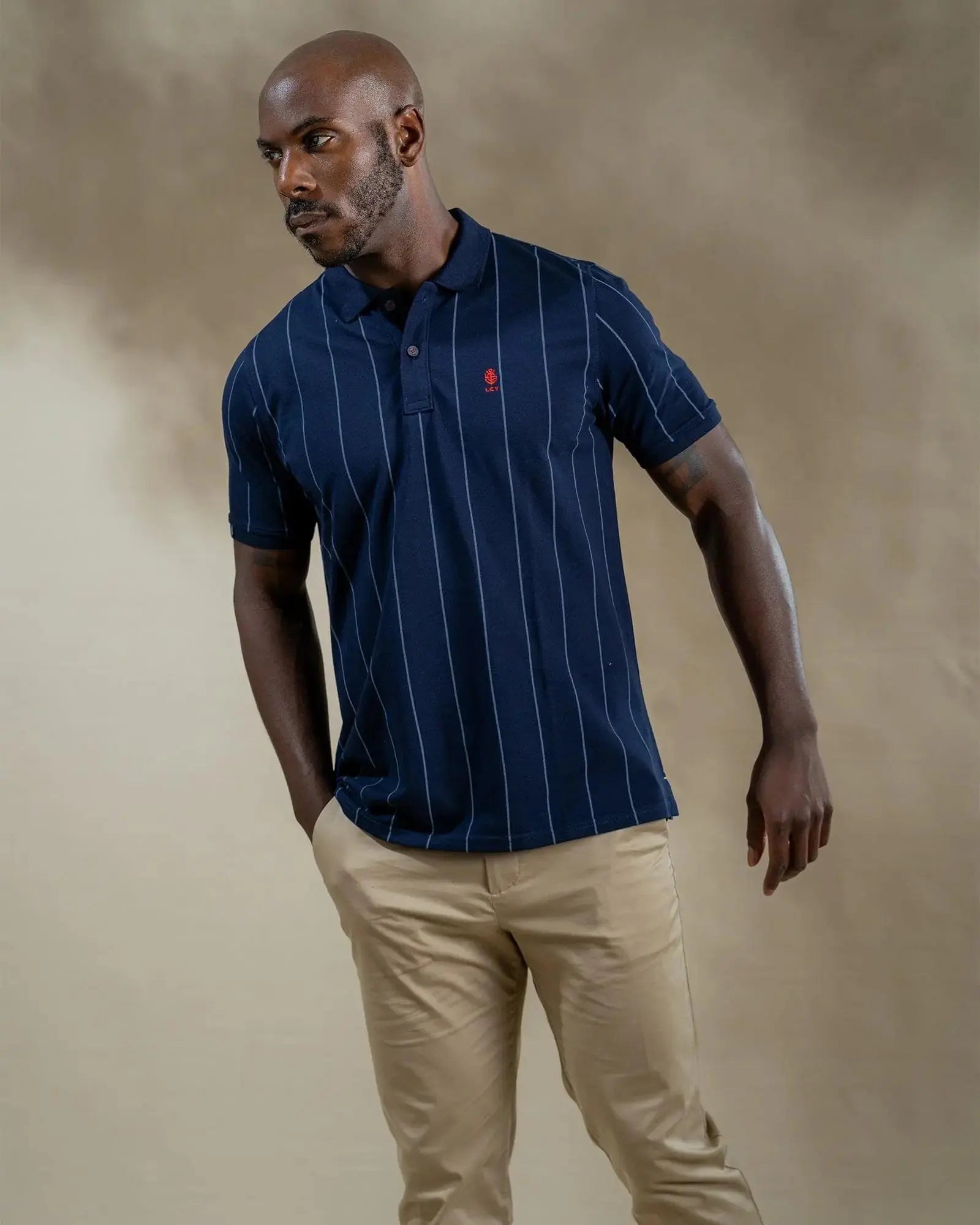 LCY London | Line Classics - Vertical Striped Men&#39;s Sports Polo Shirt LCY London