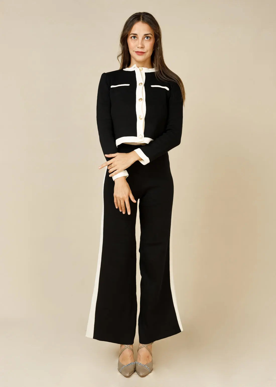 LCY Signature Contrast Binding Knit Set  - LCY London