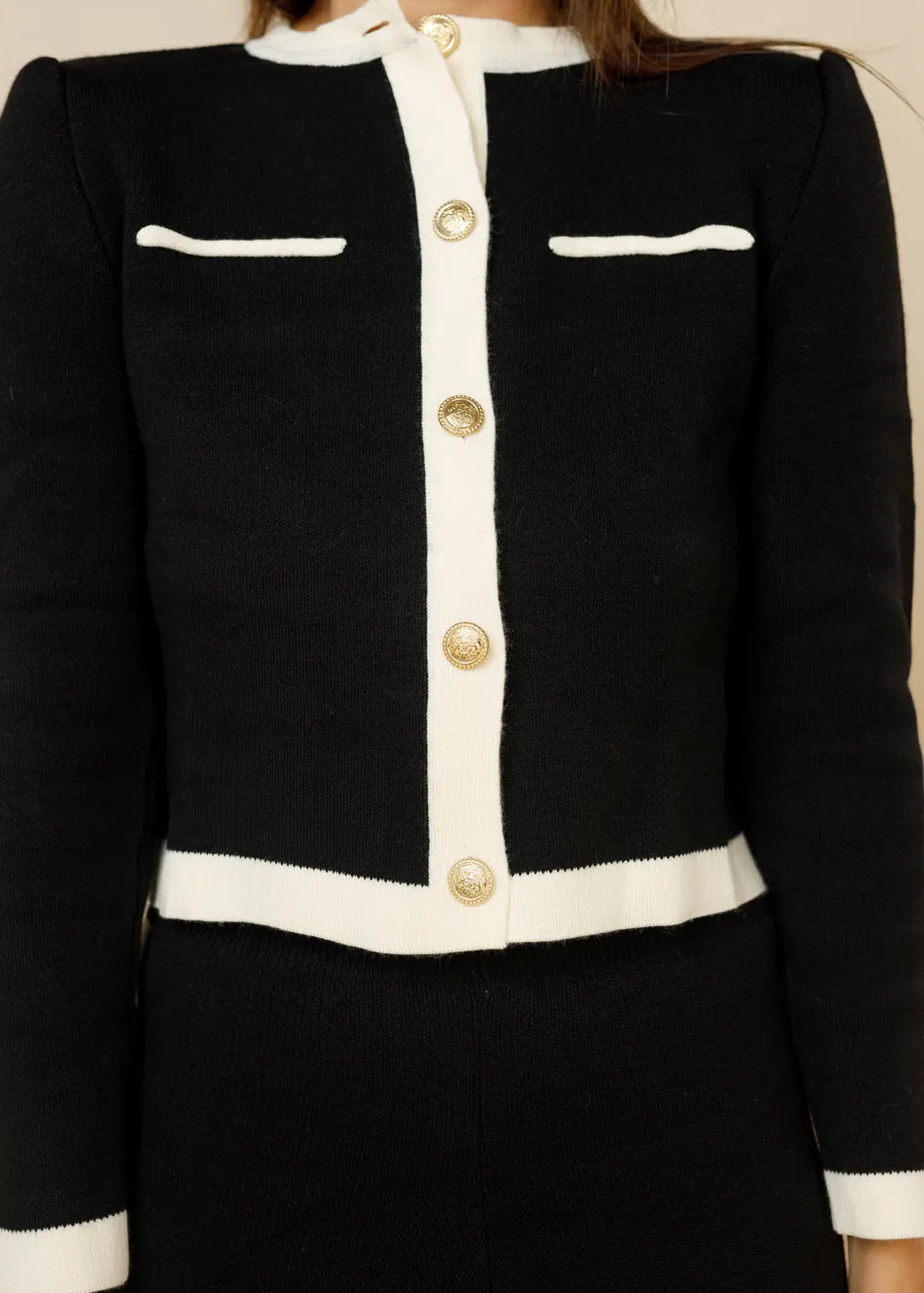 LCY Signature Contrast Binding Knit Set  - LCY London