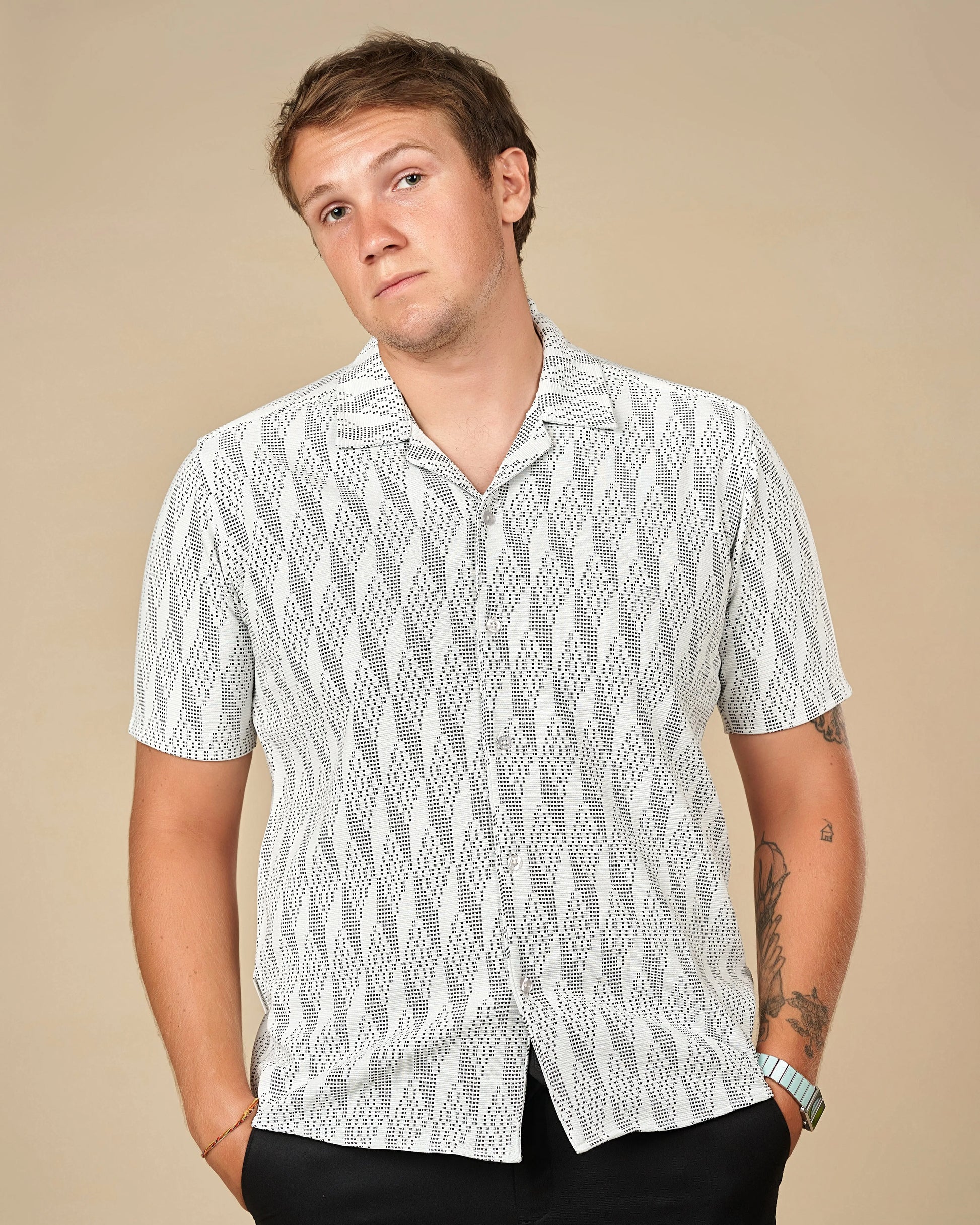 Legacy Cuban Collar Pattern Shirt  - LCY London