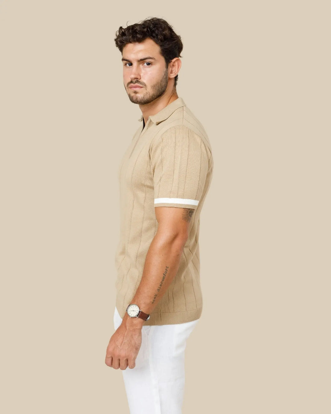 Legacy Wide Rib Knitted Polo LCY LONDON