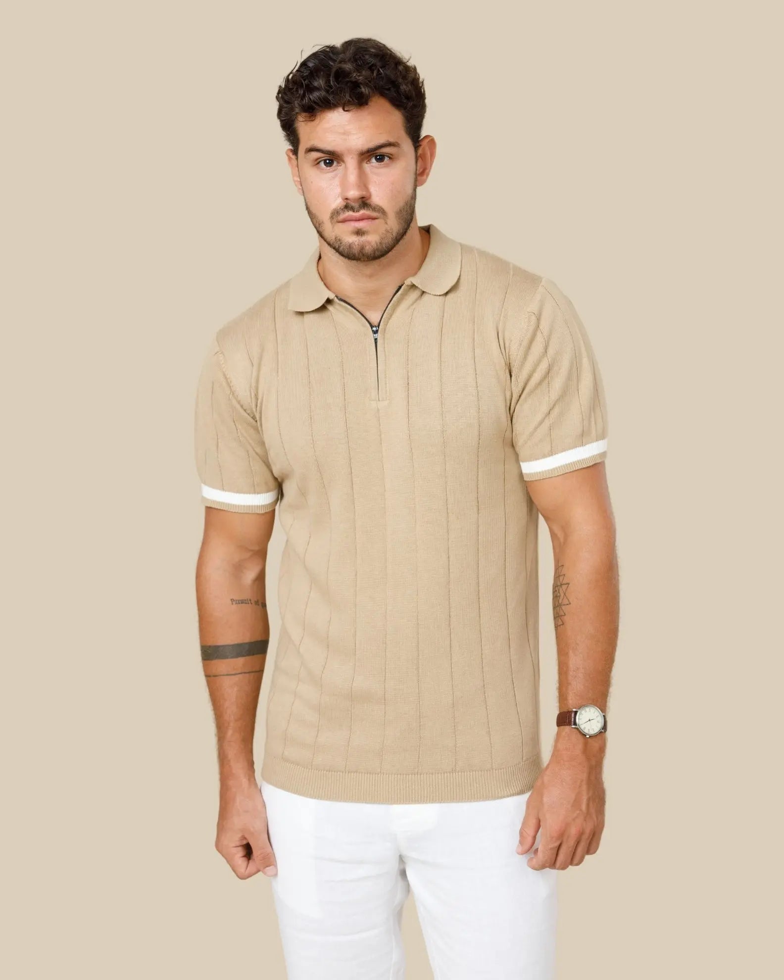 Legacy Wide Rib Knitted Polo LCY LONDON