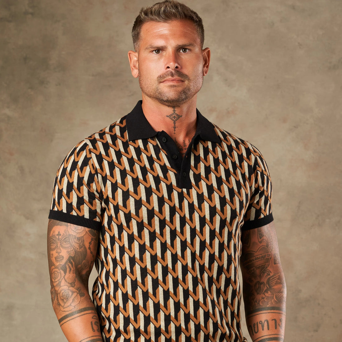 Majolica Geometric Jacquard Polo