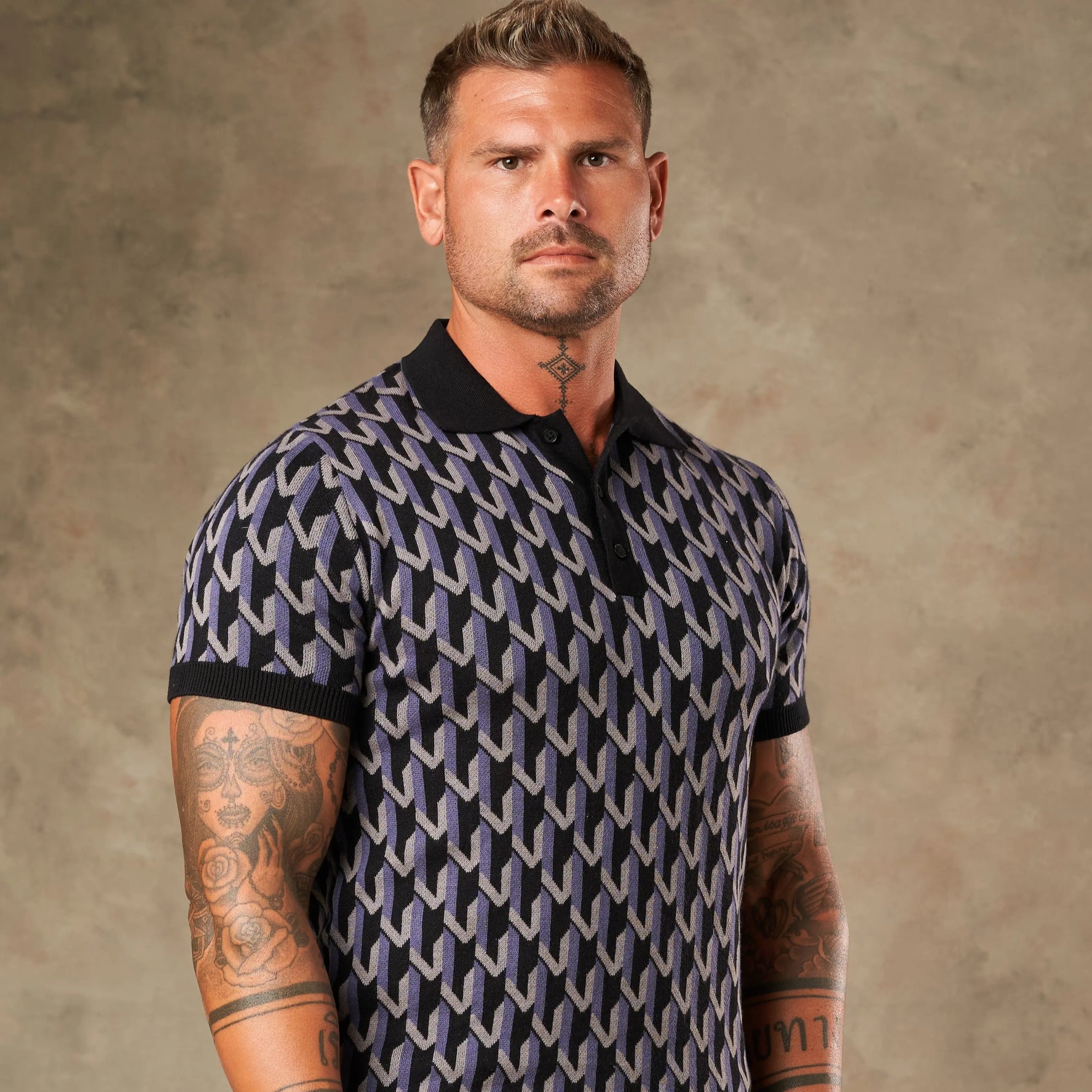 Majolica Geometric Jacquard Polo