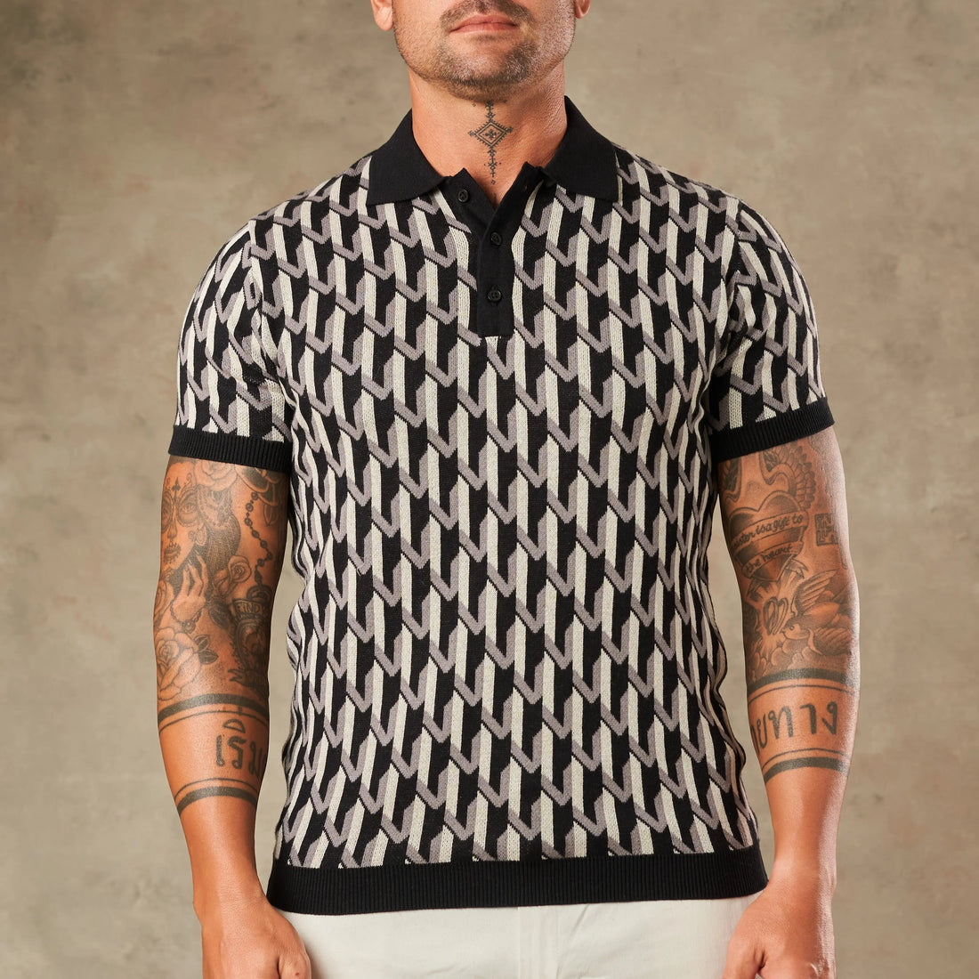Majolica Geometric Jacquard Polo