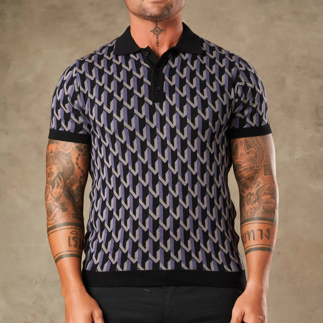 Majolica Geometric Jacquard Polo