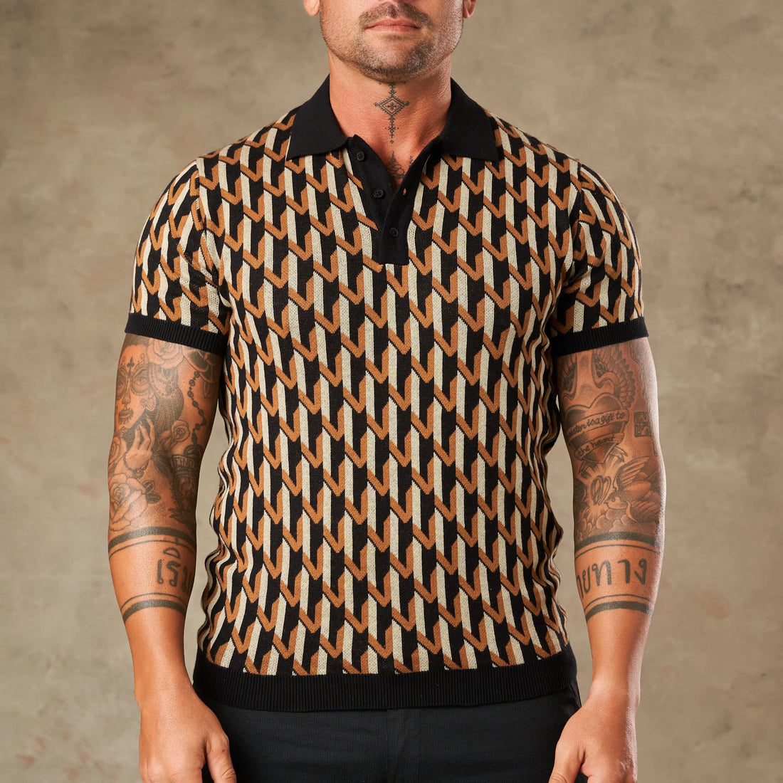 Majolica Geometric Jacquard Polo