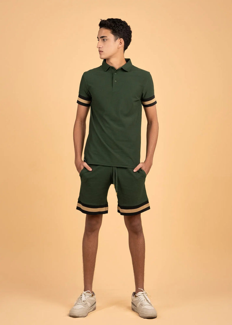 Men's Polo and Shorts  Co-Ord set - Contrast Detail LCY London