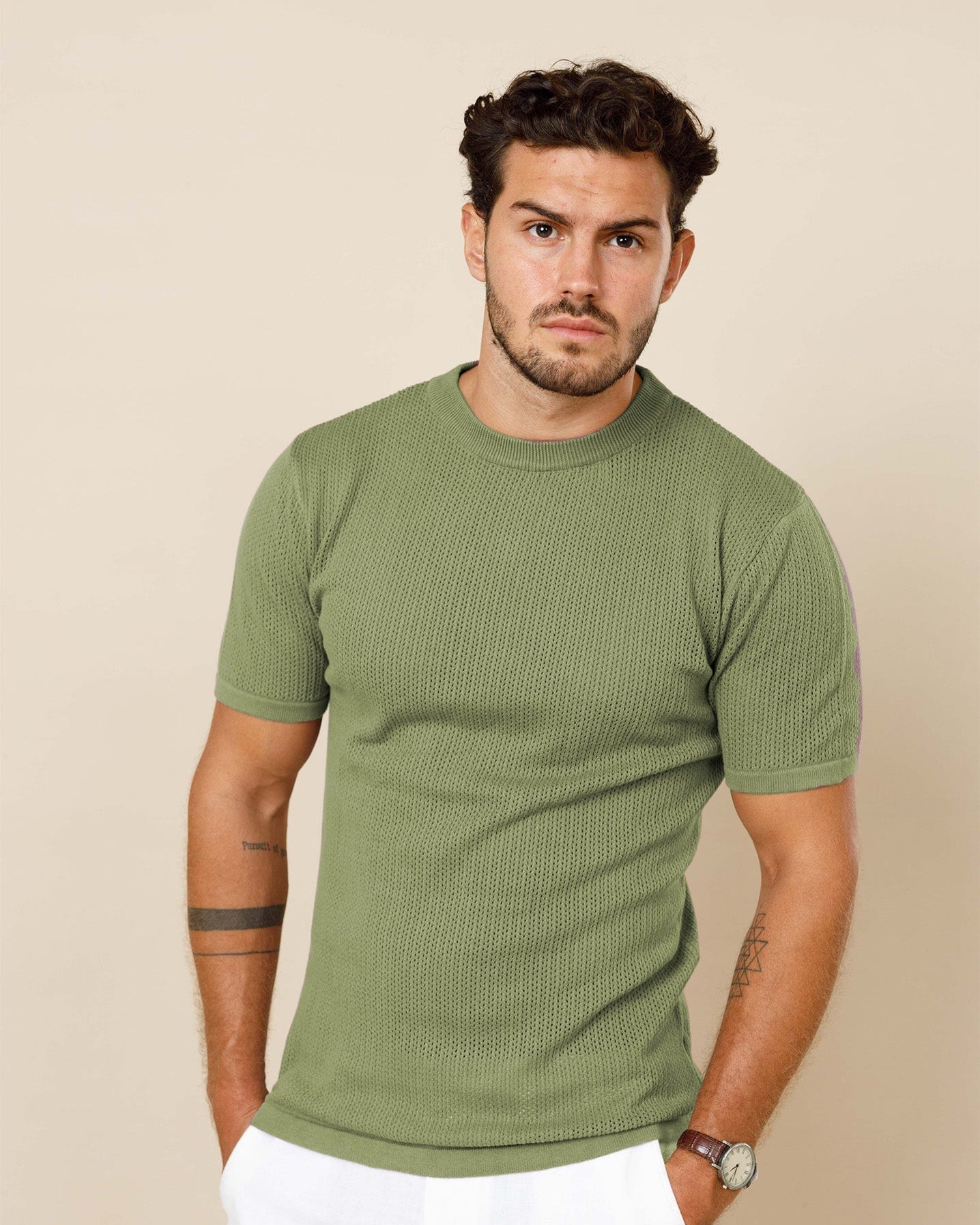 Ottis Signature Knitted Crew Neck Tee LCY LONDON