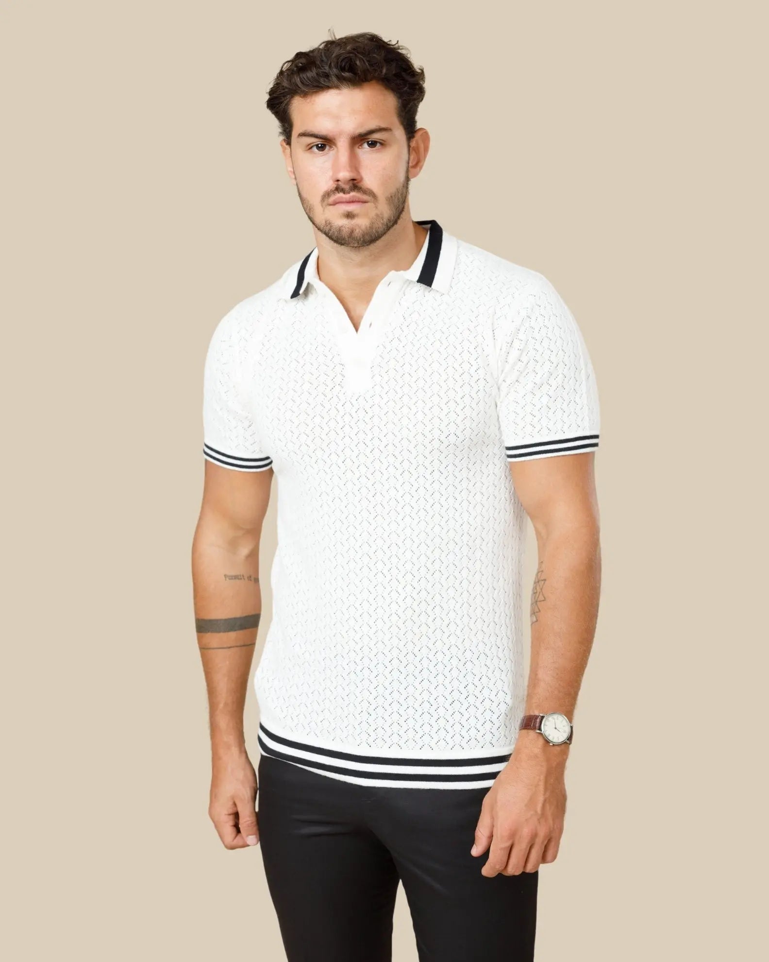 Reivera Contrast Collar Polo LCY LONDON