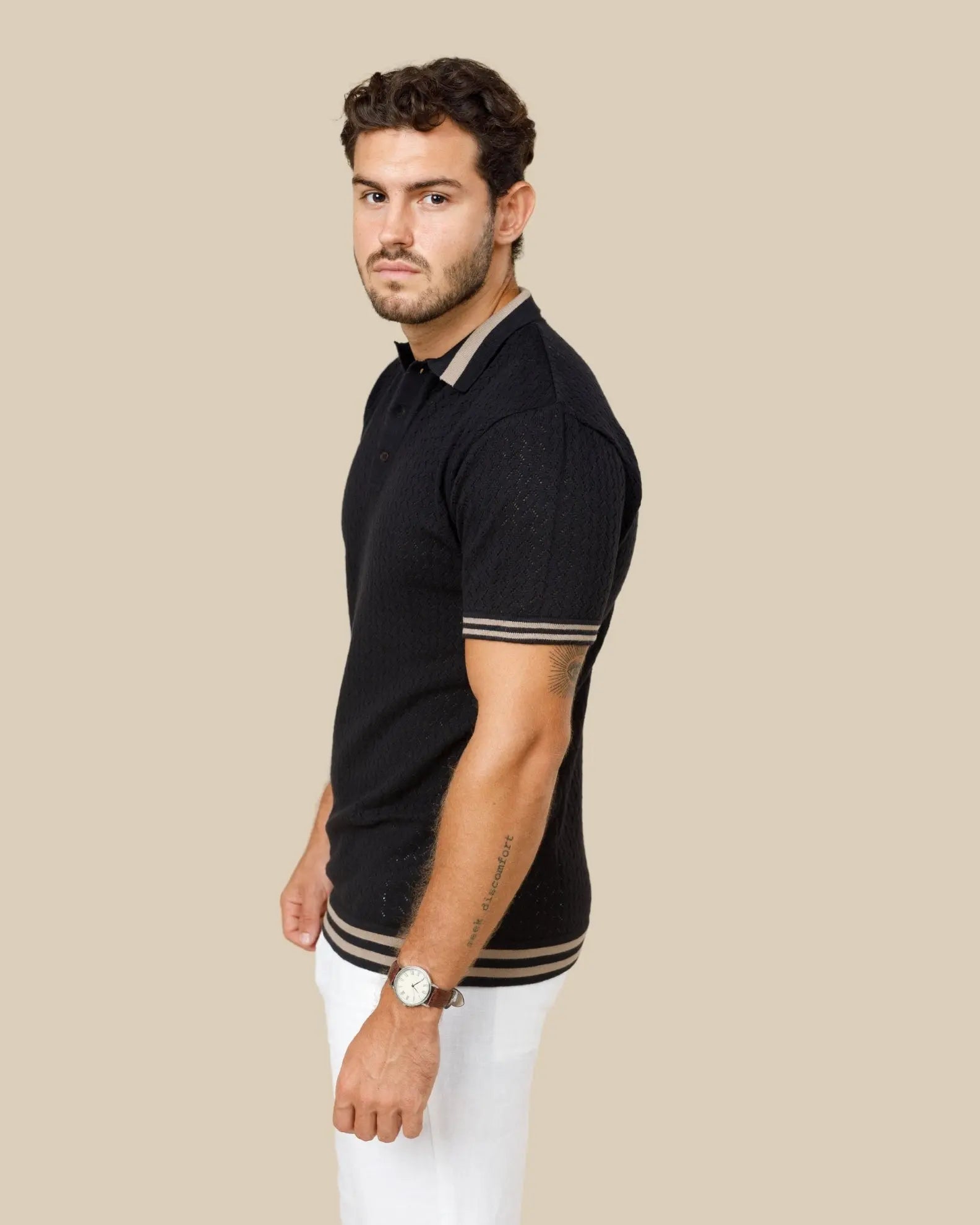 Reivera Contrast Collar Polo LCY LONDON