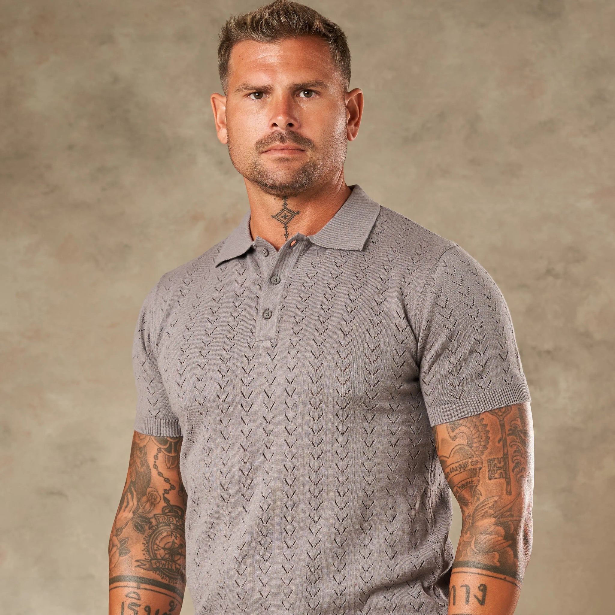 Sorrento Chevron Knit Polo - LCY LONDON