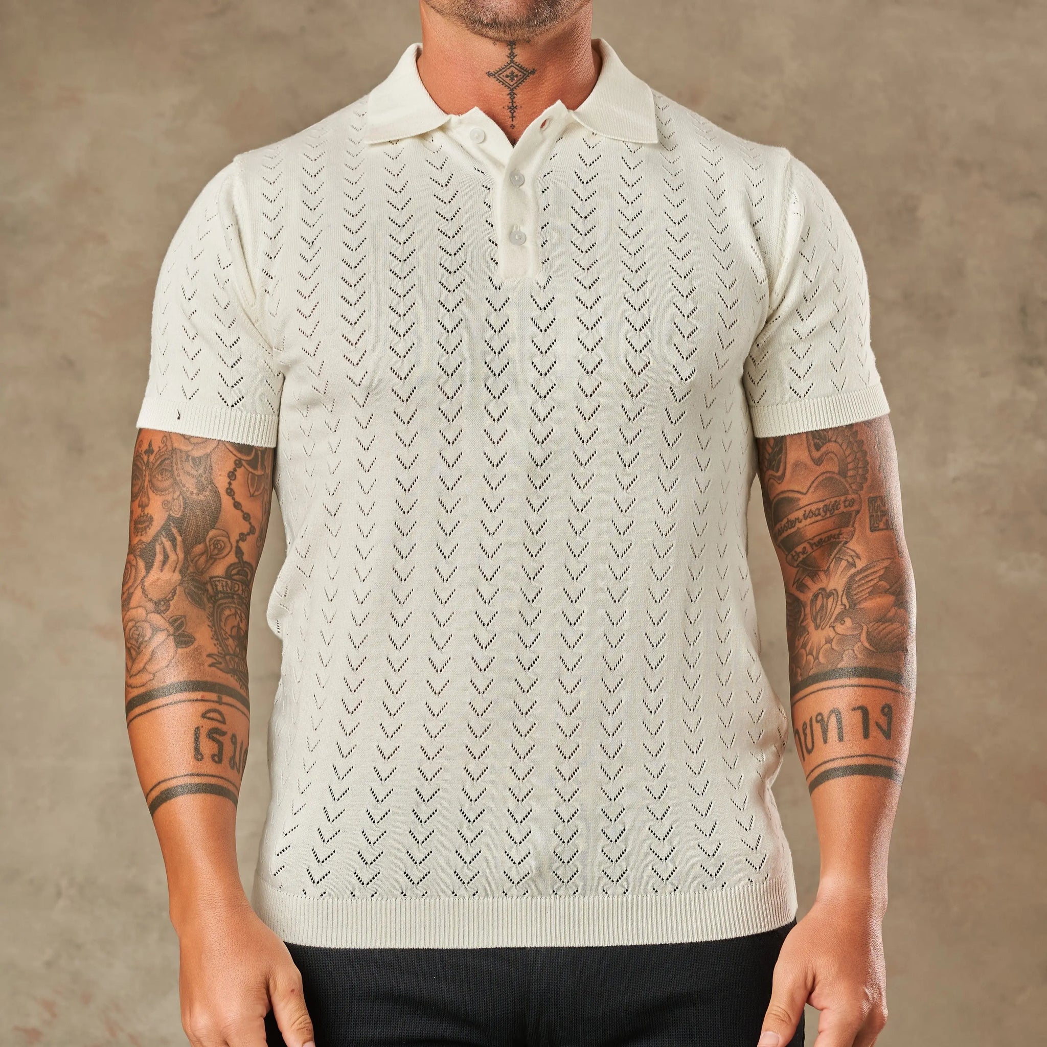 Sorrento Chevron Knit Polo - LCY LONDON