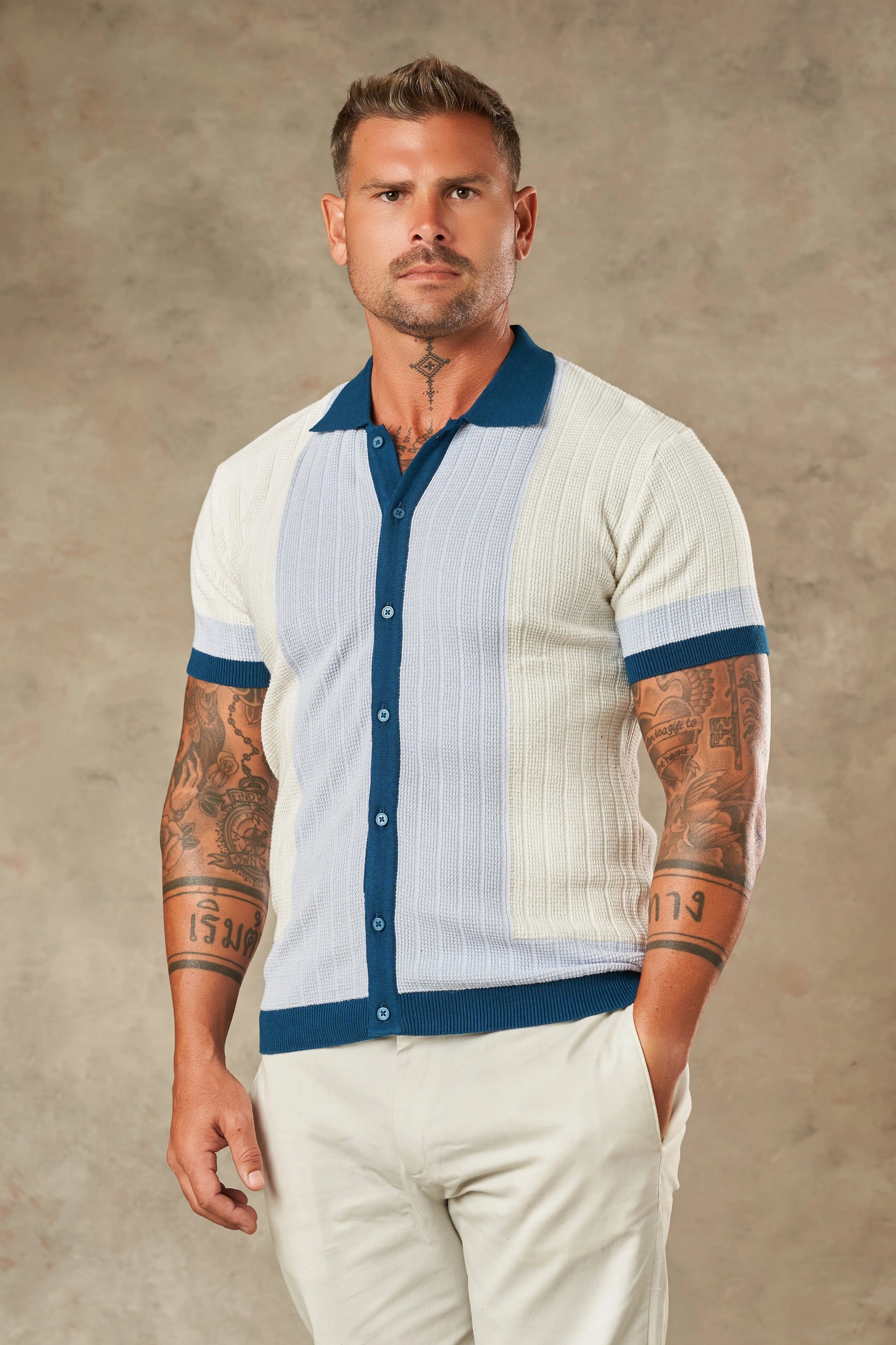 Tri Tone Riviera Button Down Shirt  - LCY London