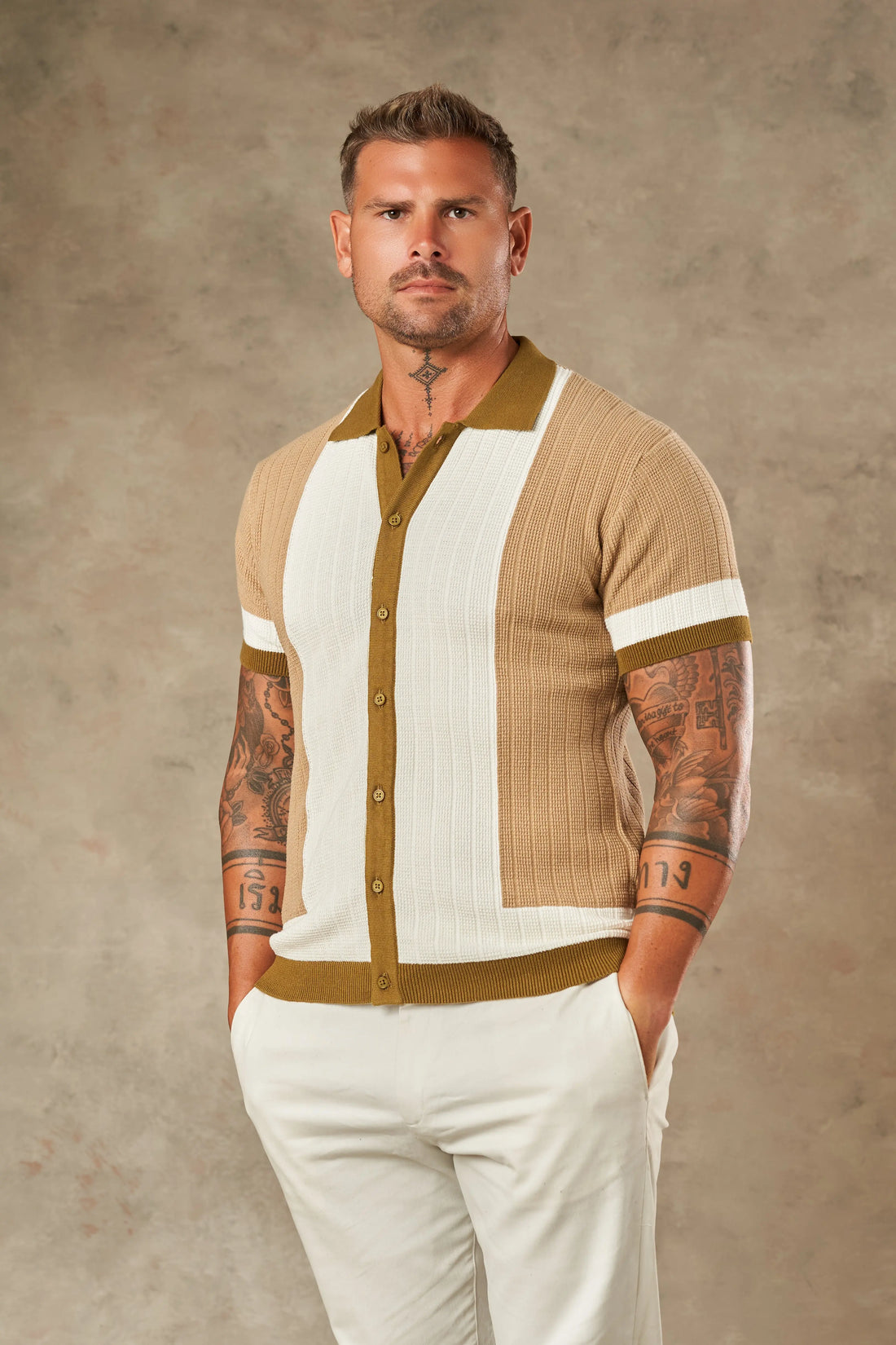 Tri Tone Riviera Button Down Shirt  - LCY London