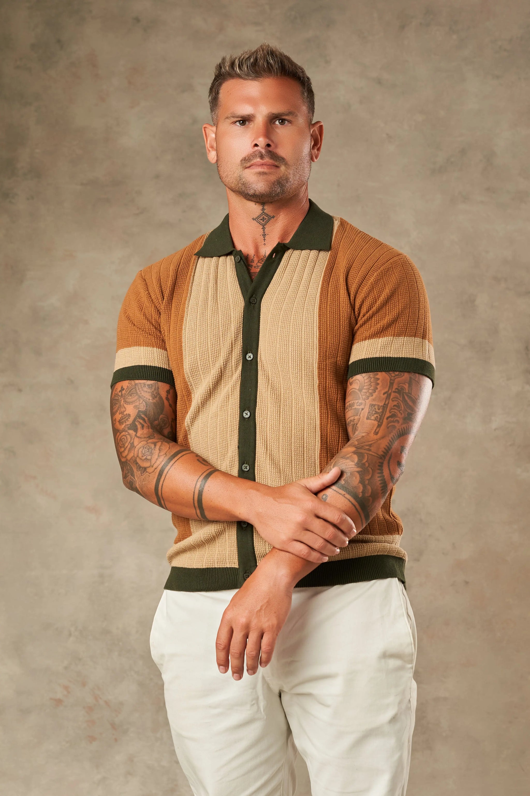 Tri Tone Riviera Button Down Shirt  - LCY London