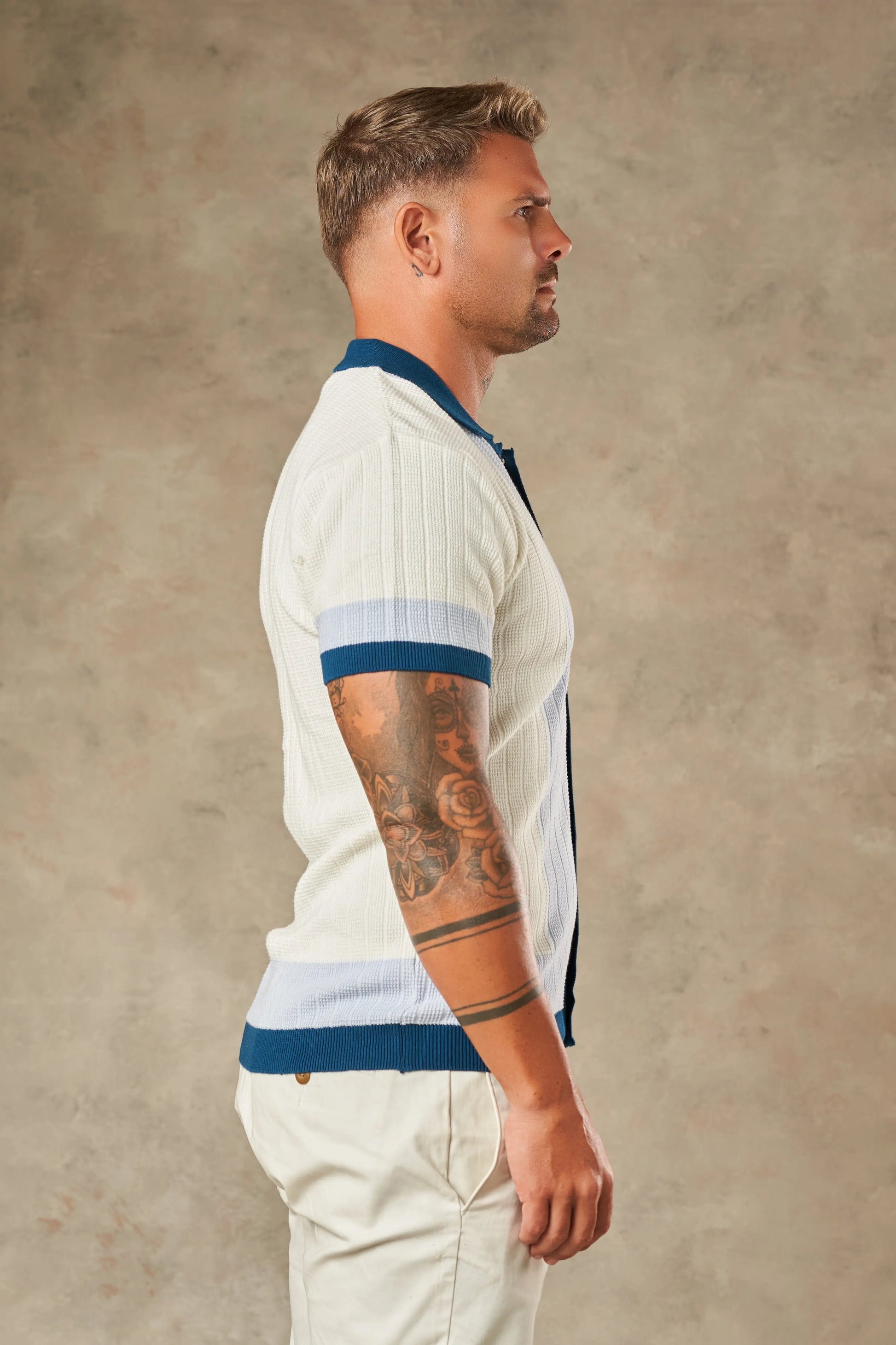 Tri Tone Riviera Button Down Shirt  - LCY London