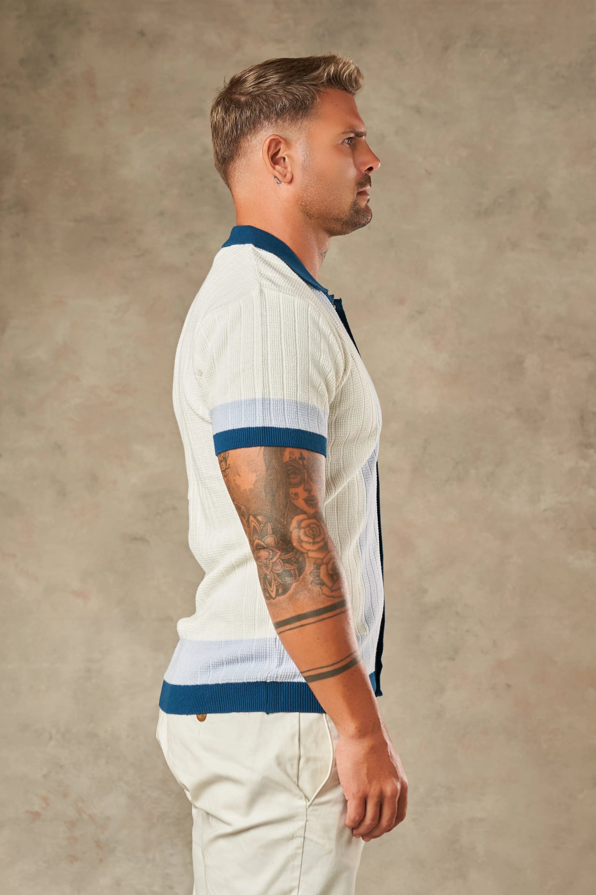 Tri Tone Riviera Button Down Shirt  - LCY London