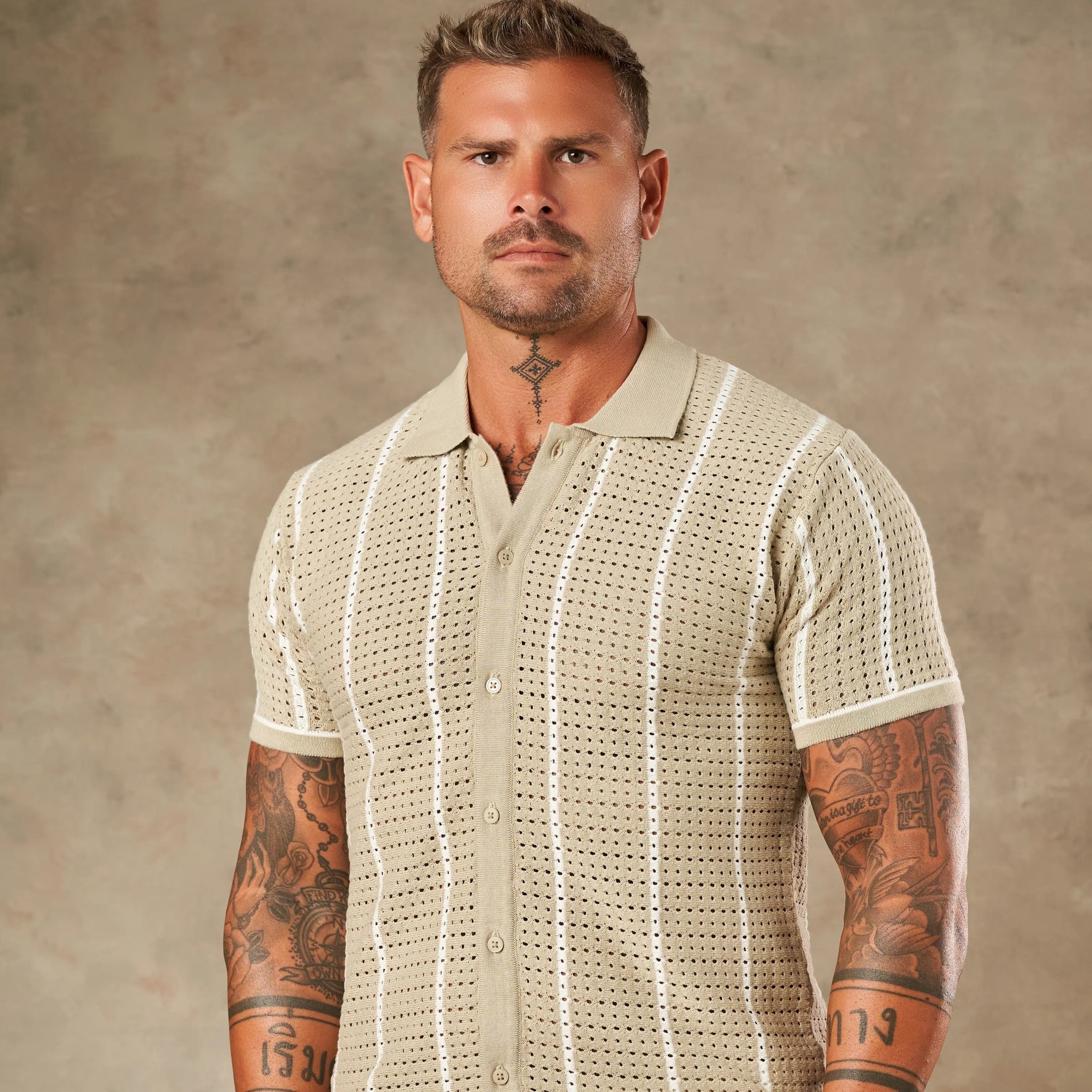 Vertical Pointelle Button Down  - LCY London