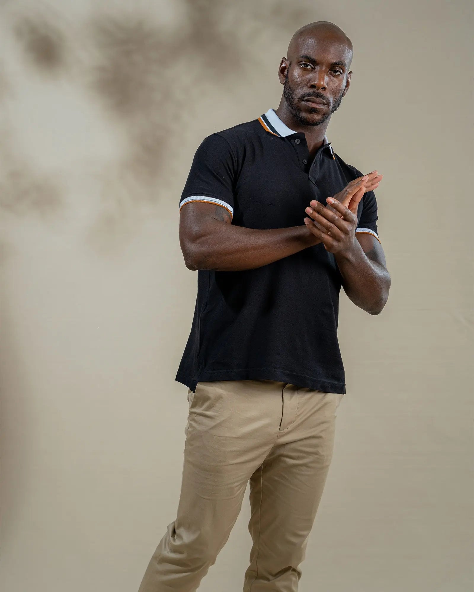 Contrasting Twin-Tipped Polo Shirt Front