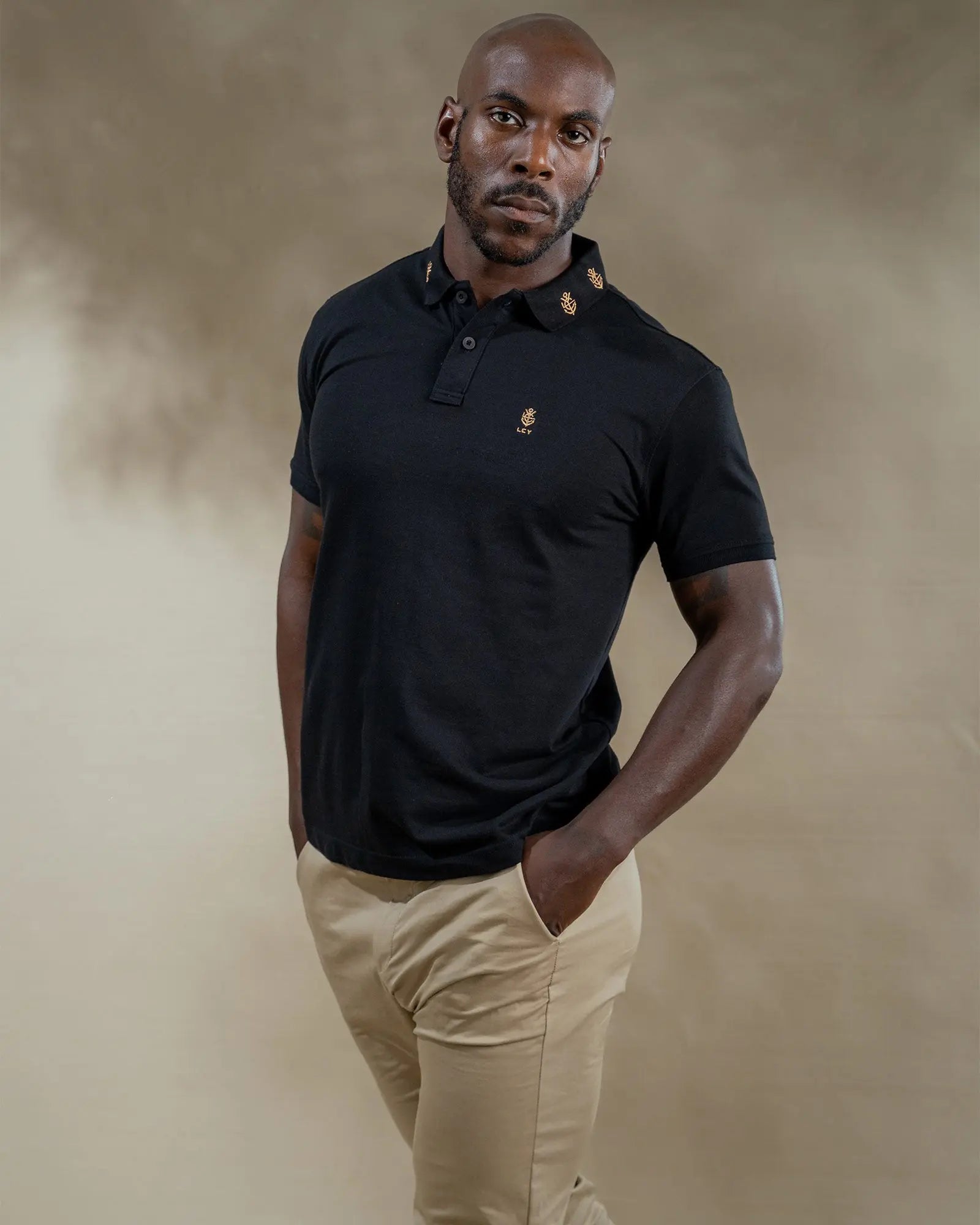 LCY LONDON | Embroidered Collar Luxury Polo Shirt LCY LONDON